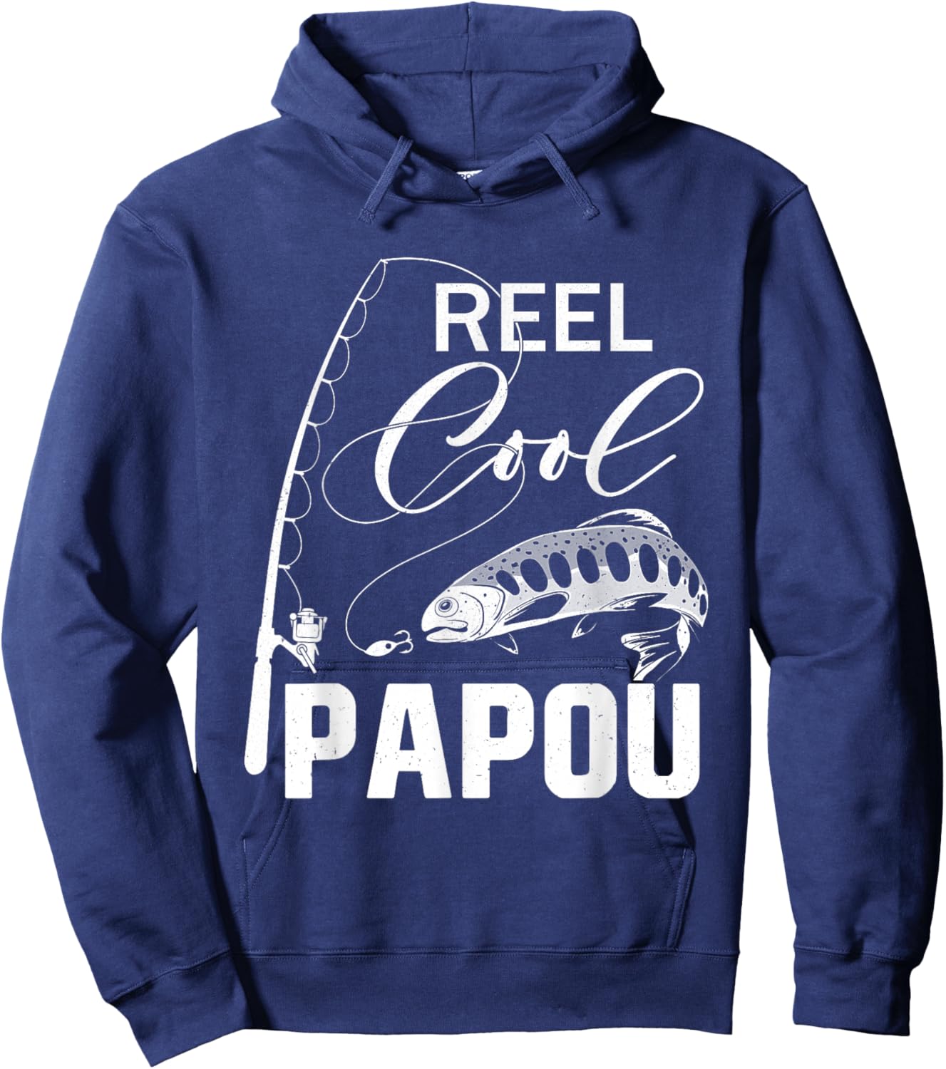 Reel Cool Papou Fishing Gifts For Father's Day Fisherman Hoodie - Hoodie | Navy