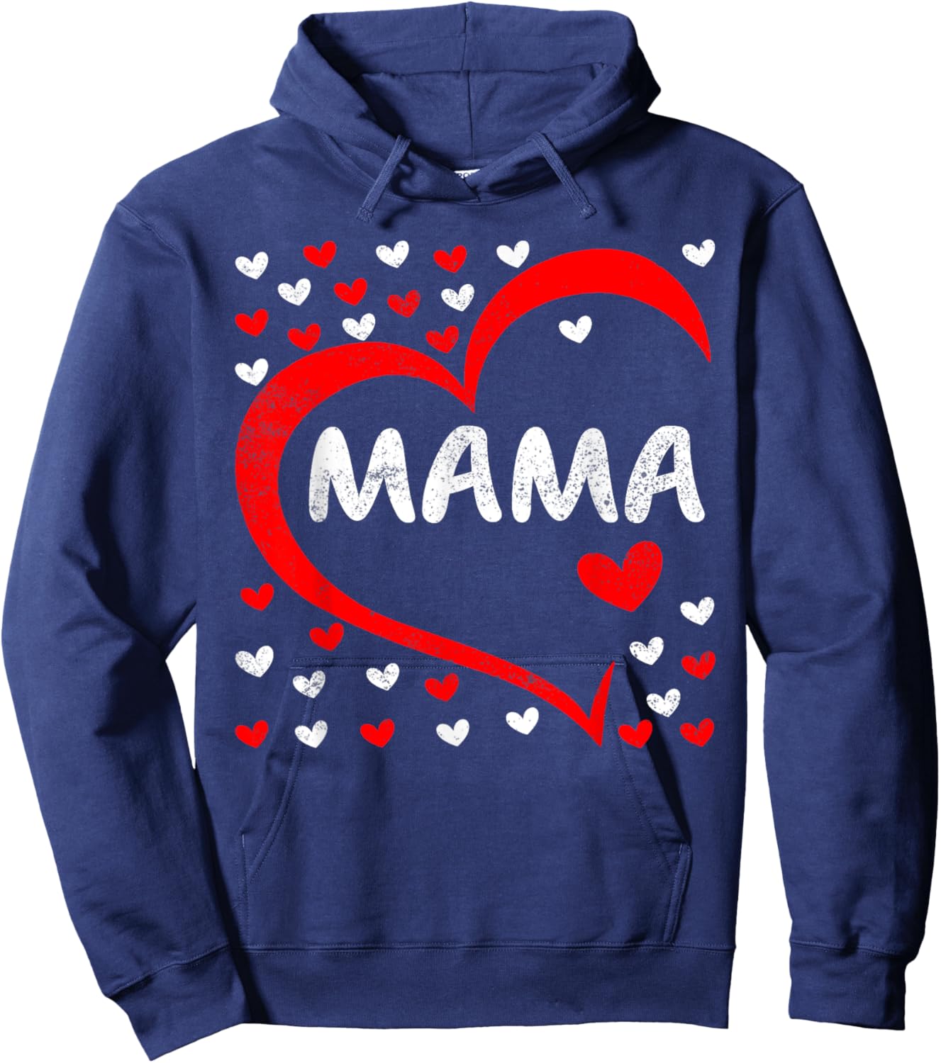Mama Is My Valentine Love Hearts Boys Girls Valentines Day Hoodie - Hoodie | Navy