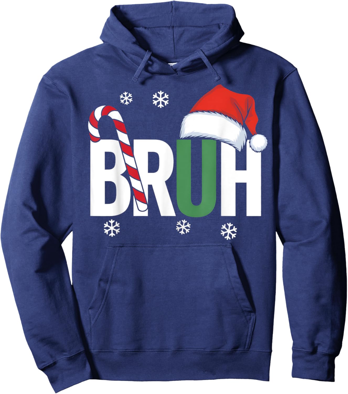 Bruh Christmas Santa Happy Christmas Family Xmas Christmas Hoodie - Hoodie | Navy