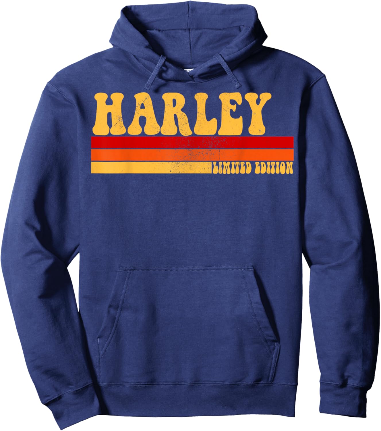HARLEY Name Personalized Idea Men Retro Vintage HARLEY Hoodie - Hoodie | Navy