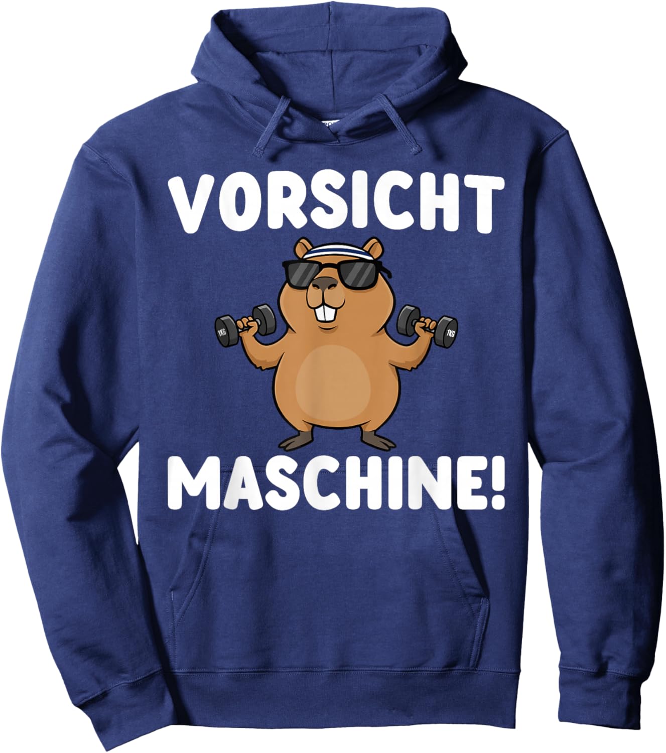 Fitness Vorsicht Maschine - Capybara Workout Hoodie - Hoodie | Navy
