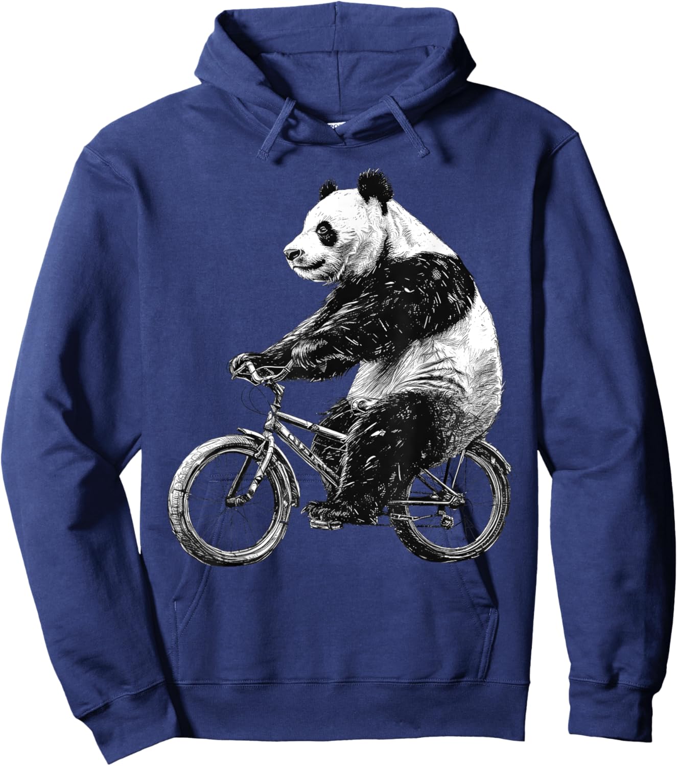 Retro Panda Bear Riding Bike Vintage Bicycle Cycling Lover Hoodie - Hoodie | Navy