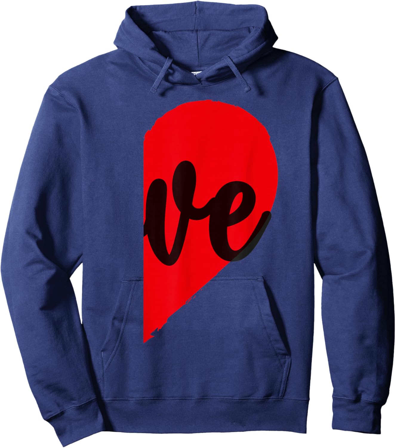 Couple Half Heart Love Funny Valentine's Day Women Men Adult Hoodie - Hoodie | Navy