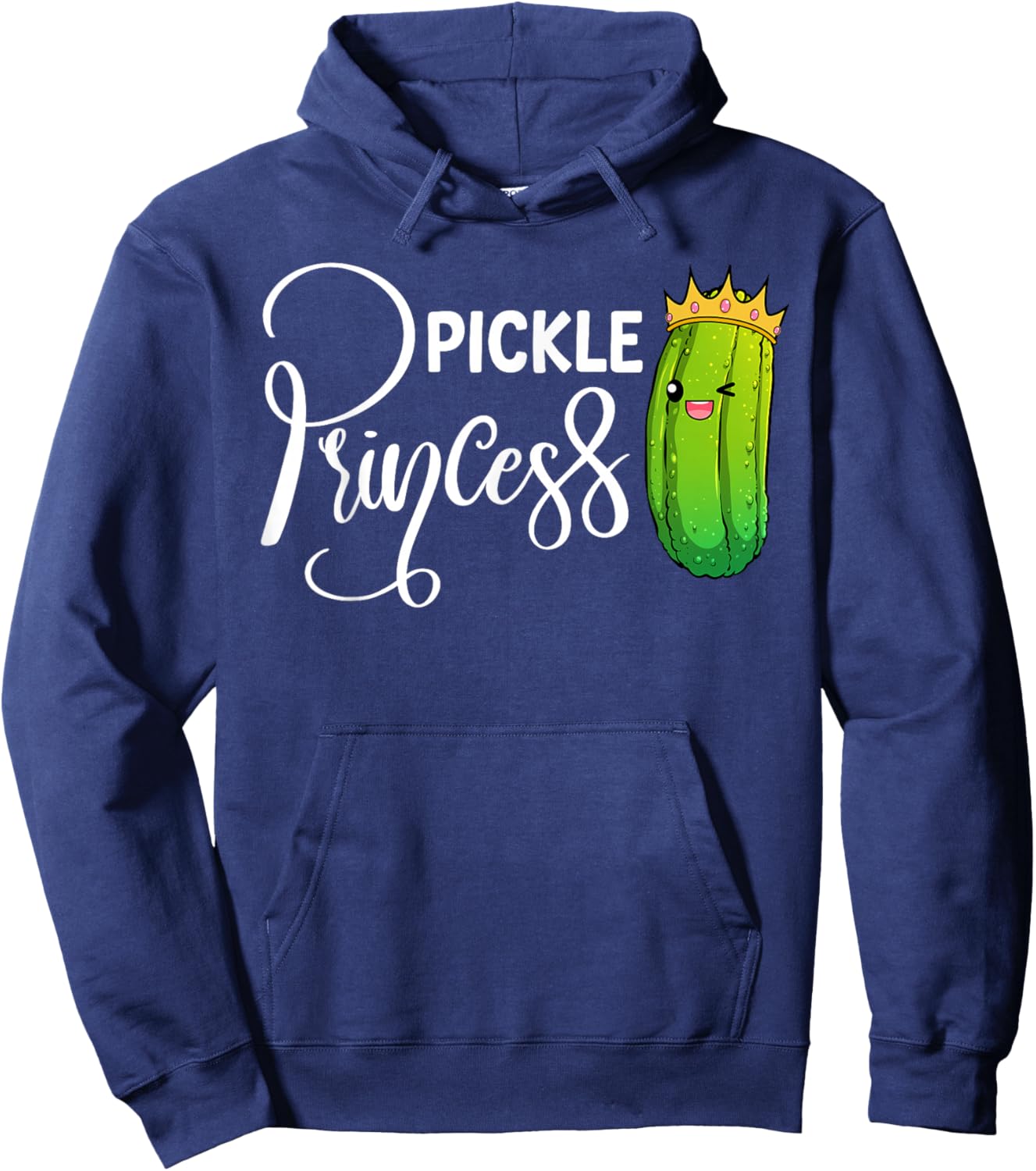 Cool Pickle Princess Art Girls Dill Pickle Novelty Hoodie - Hoodie | Navy