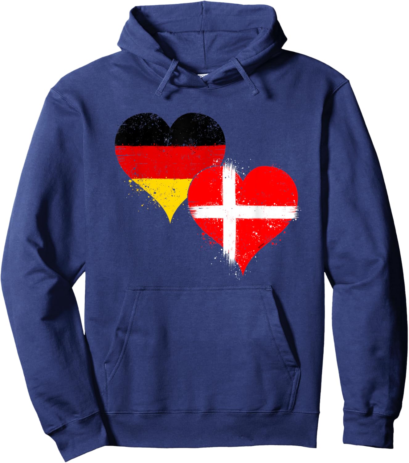 Deutschland Dänemark Flagge für Stolze Dänisch Deutsche Fans Hoodie - Hoodie | Navy