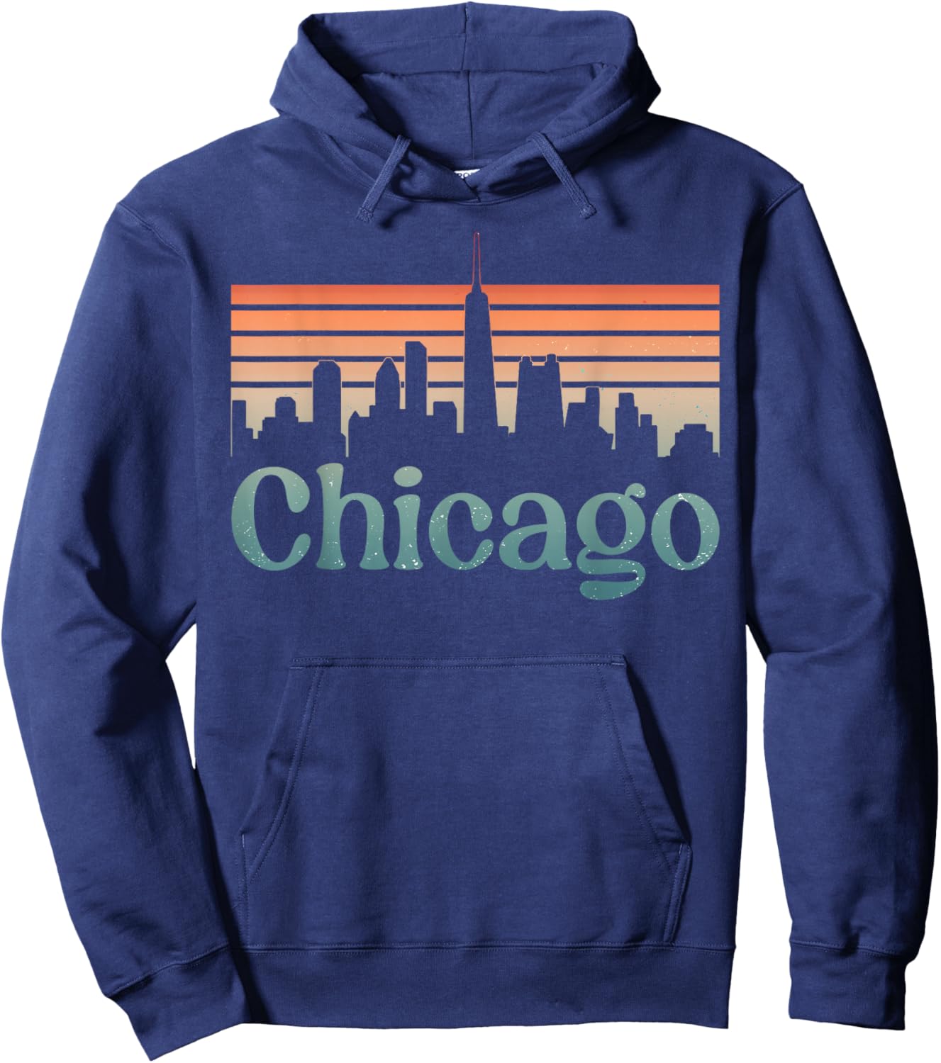 Chicago City Downtown Skyline Lover Illinois Trip Souvenir Hoodie - Hoodie | Navy