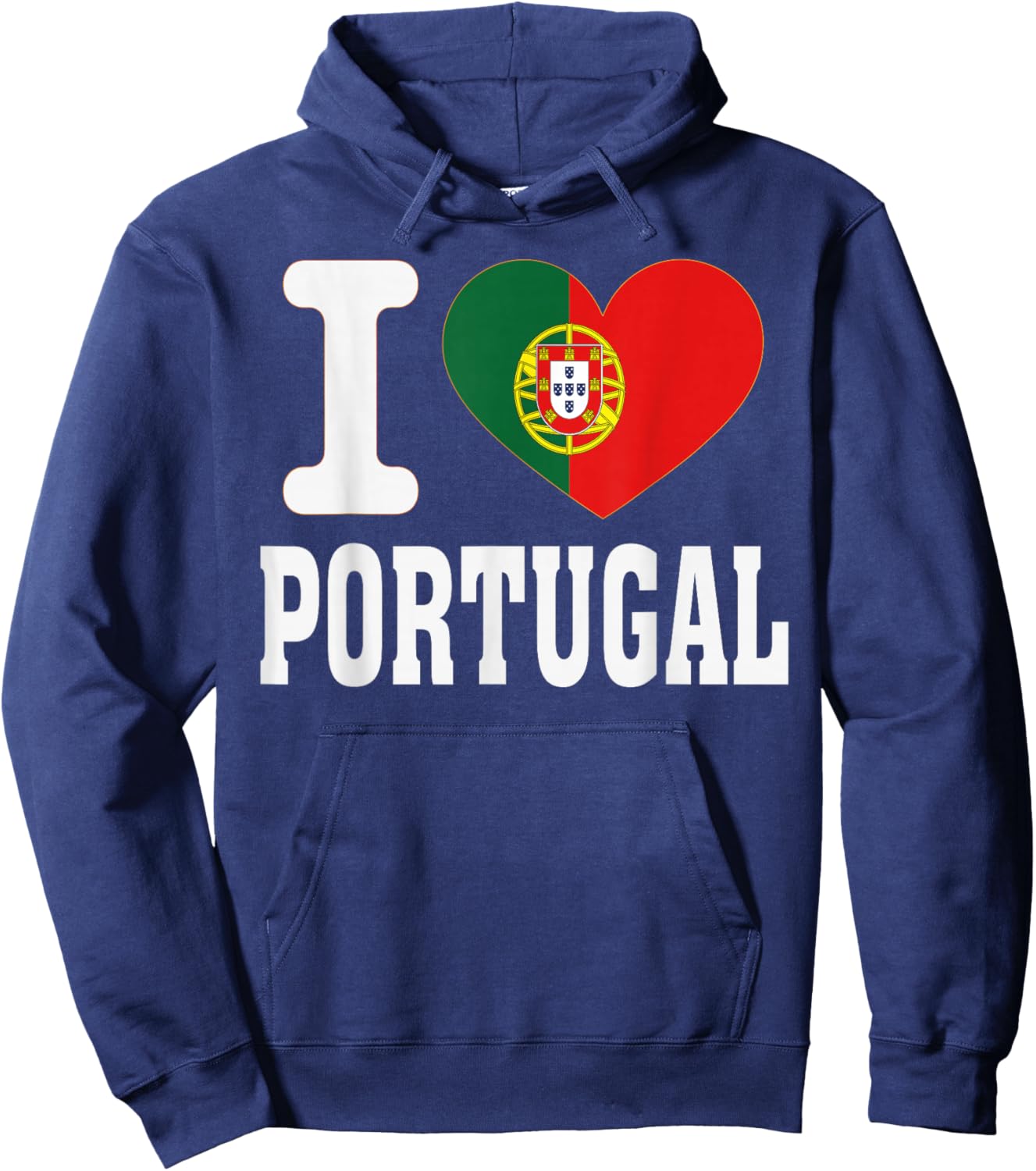 I Love Portugal Heart Souvenir Lovers Pride Travel Hoodie - Hoodie | Navy