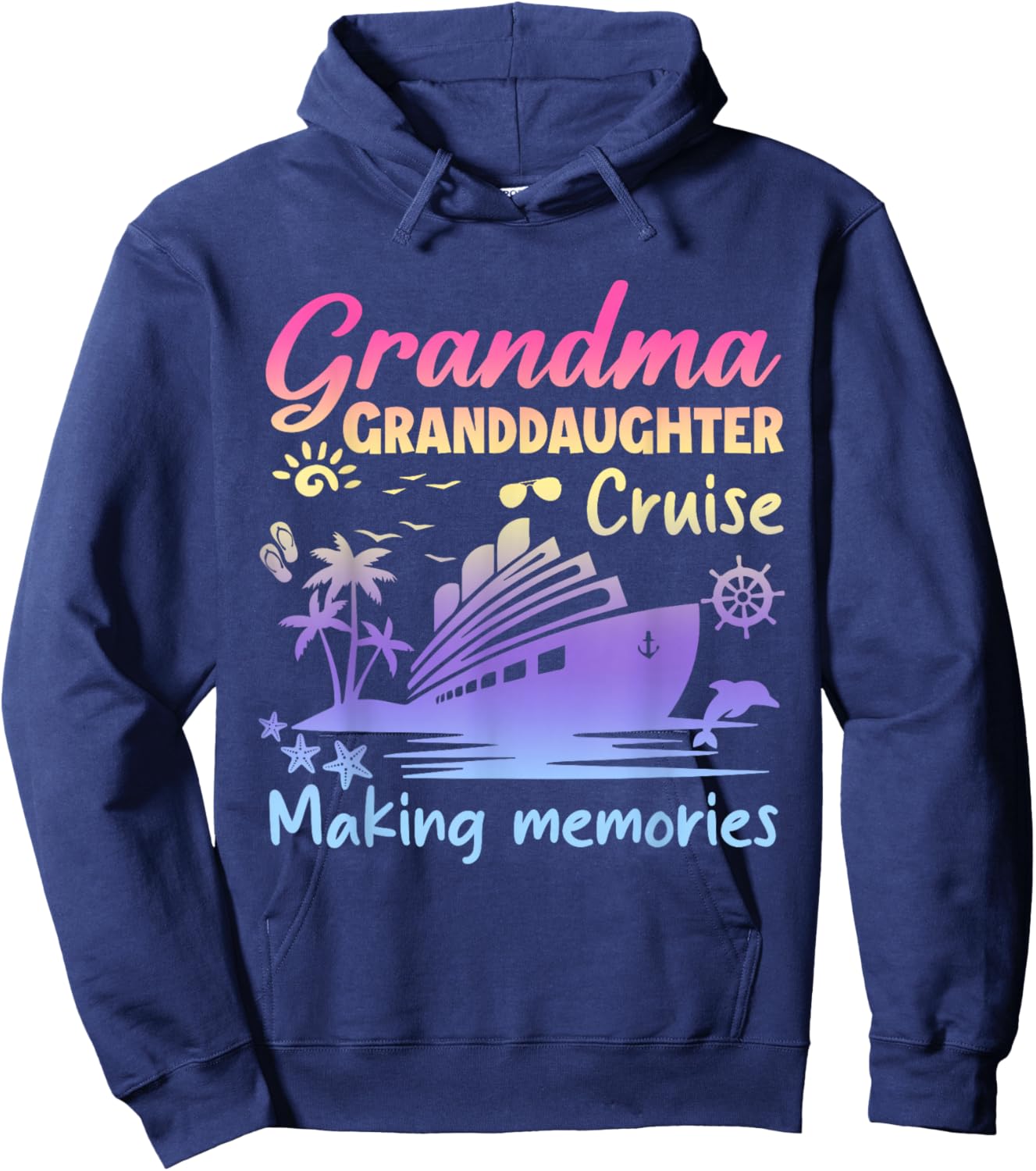 Grandma Granddaughter Memories Gift Cruise Vacation Hoodie - Hoodie | Navy