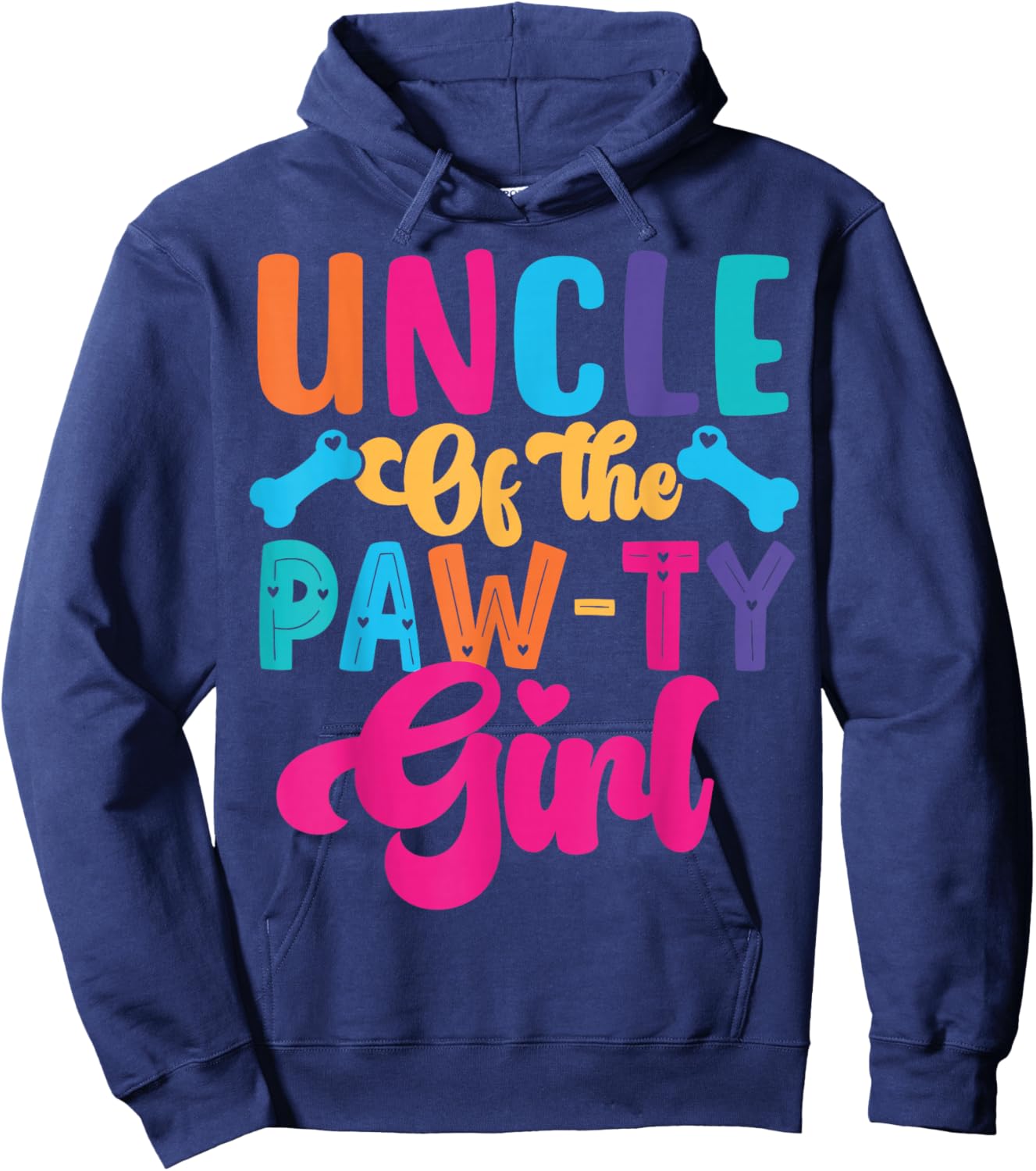 Uncle Of The Birthday Girl Dog Paw Family Matching Party Hoodie - Hoodie | Navy
