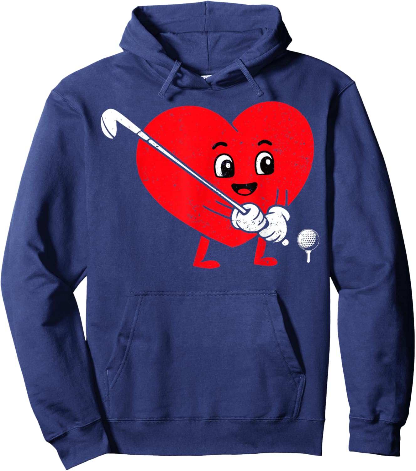 Happy Valentine Golf Heart Matching Couples Hoodie - Hoodie | Navy