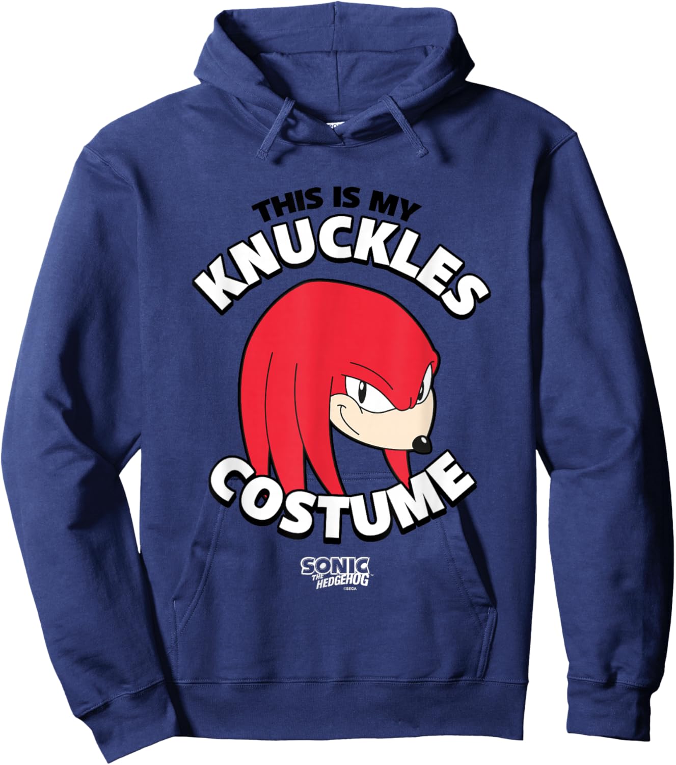Sonic The Hedgehog Halloween Retro Knuckles Costume Hoodie - Hoodie | Navy