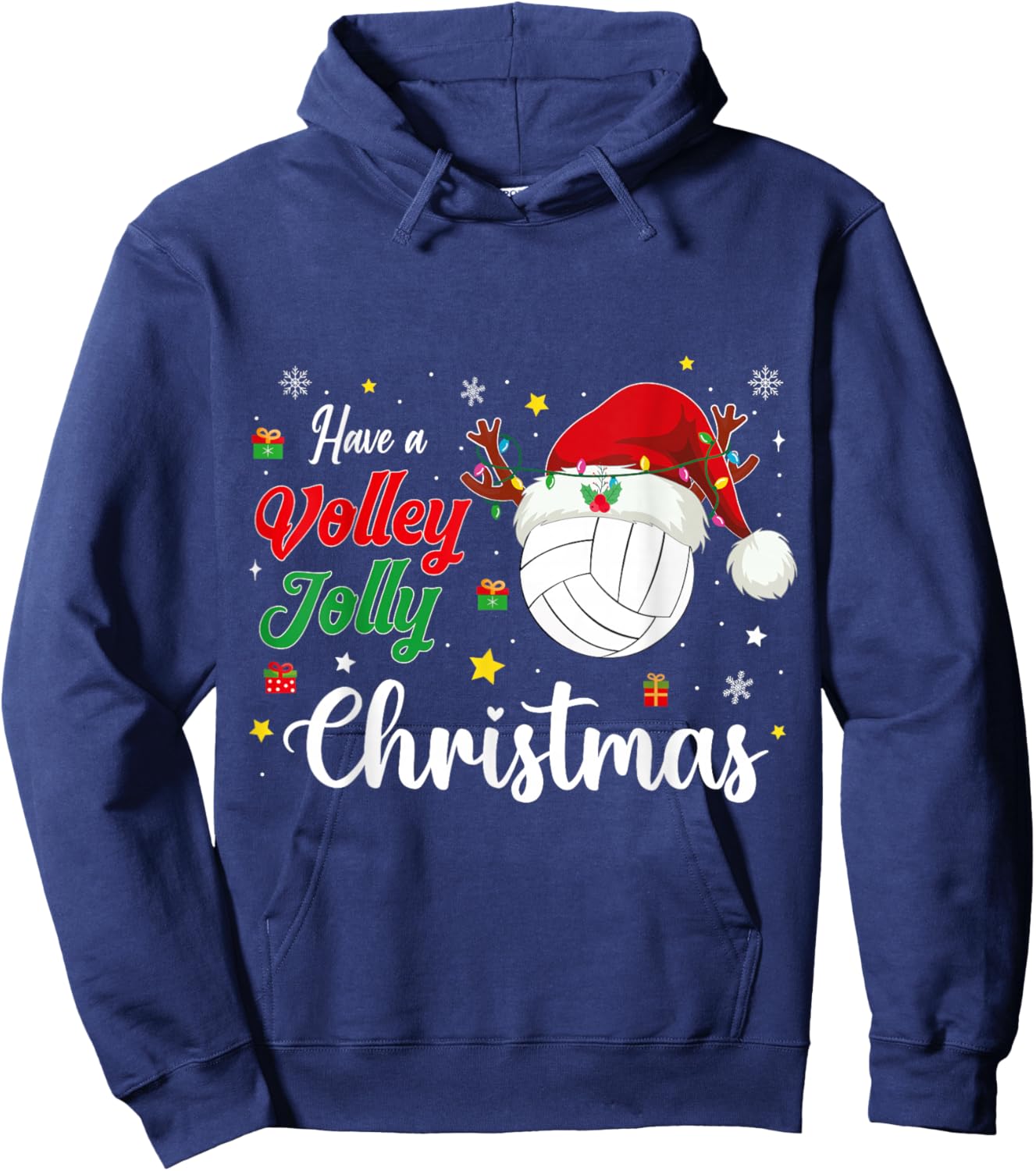 Christmas Volleyball Player Have a Volley Jolly Christmas Hoodie - Hoodie | Navy
