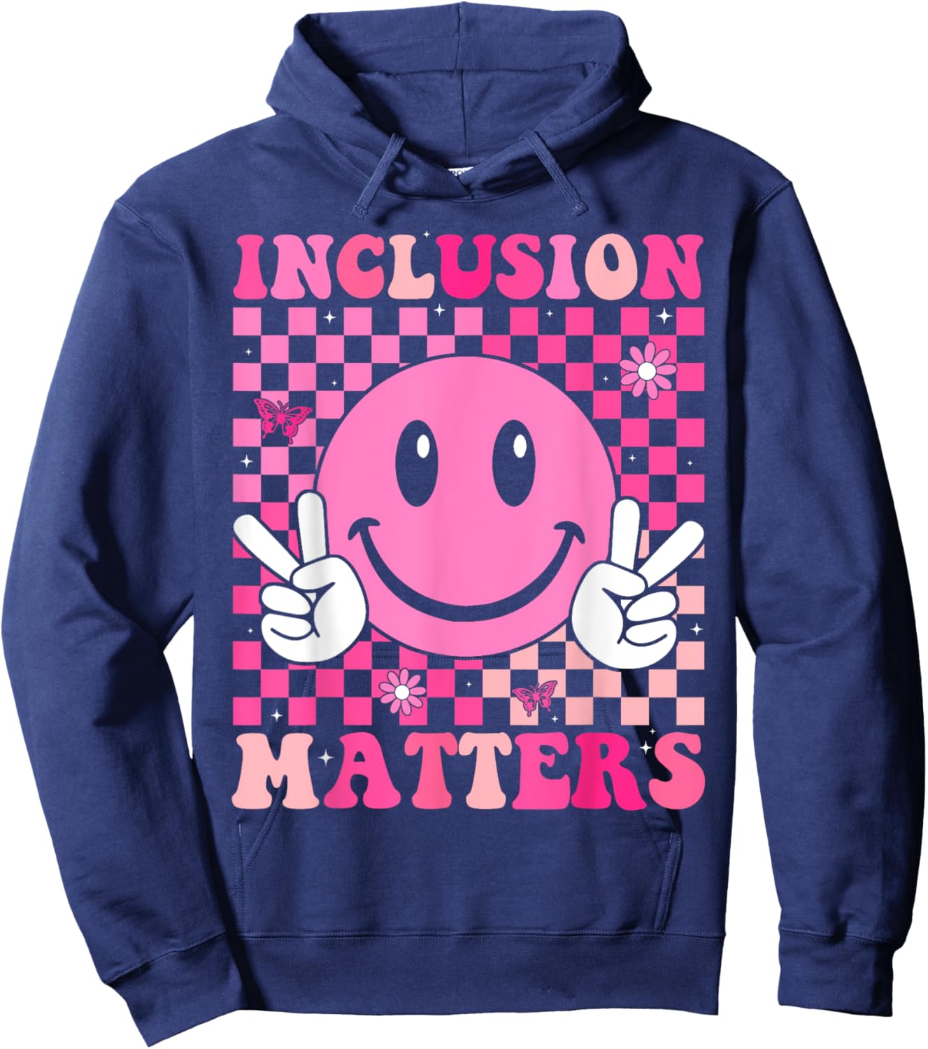 Inclusion Matters Groovy Special Education Teacher Hoodie - Hoodie | Navy