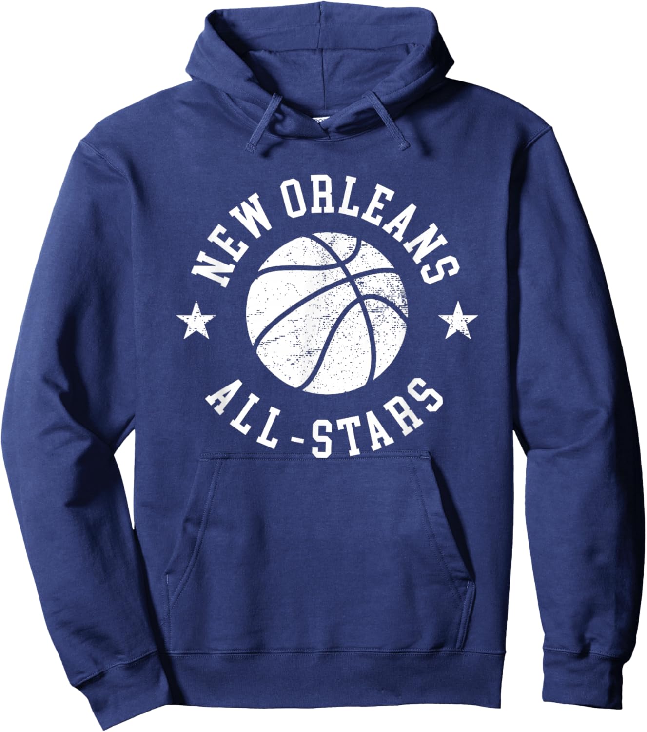 New Orleans Vintage All-Stars Retro 80s Basketball Hoodie - Hoodie | Navy