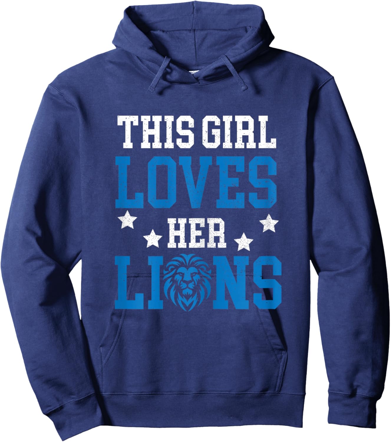 This girl loves her Lions Hoodie - Hoodie | Navy