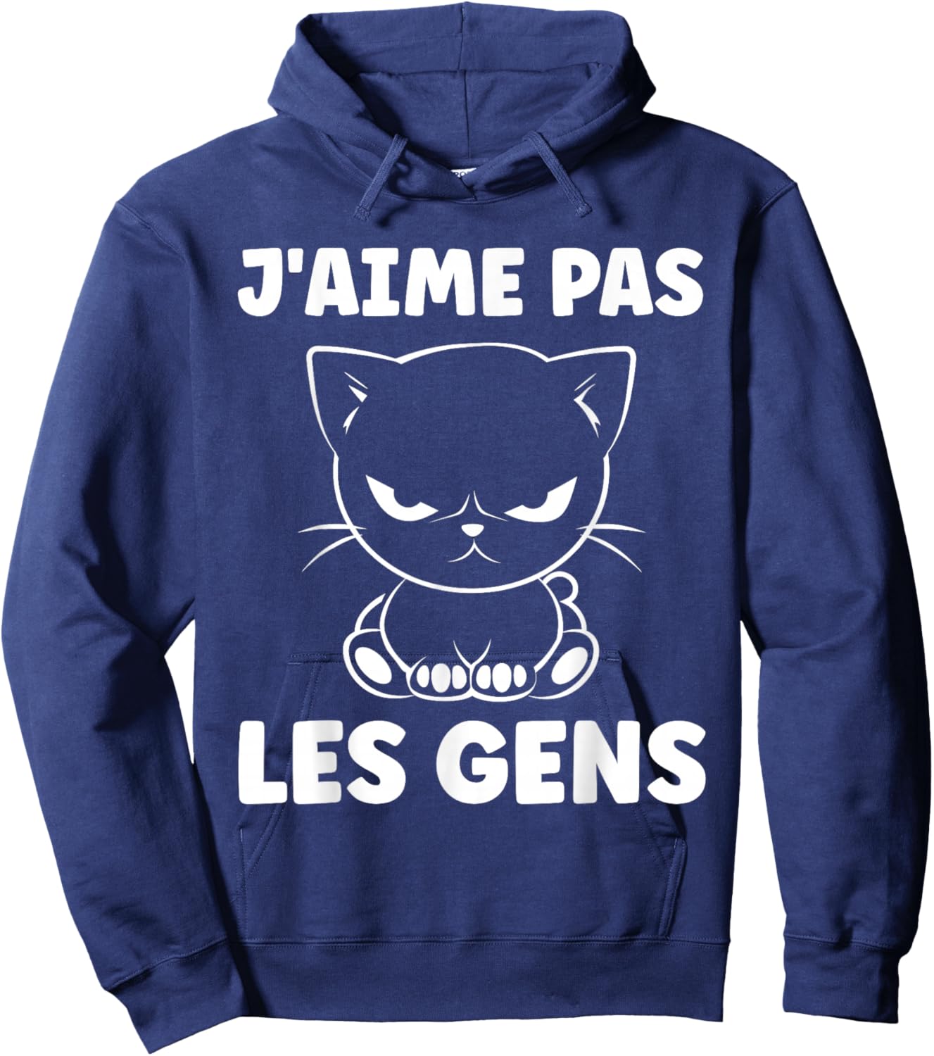 Funny Simple Cat Cute Grunt Funny I Love Not People Hoodie - Hoodie | Navy