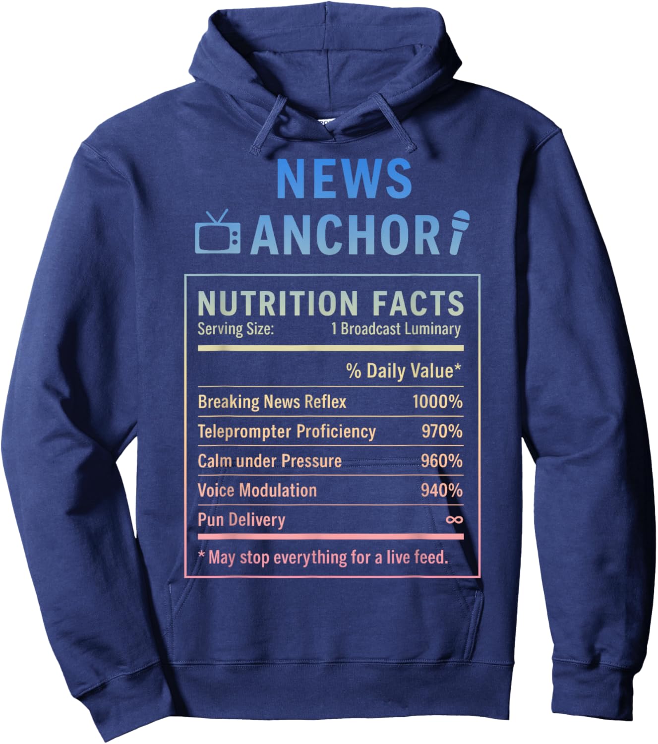 News Anchor Hoodie - Hoodie | Navy
