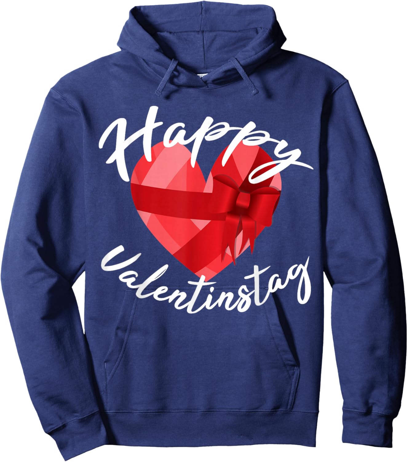 Cute Heart Husband Wife Girlfriend In Saying Happy Valentine's Day Hoodie - Hoodie | Navy