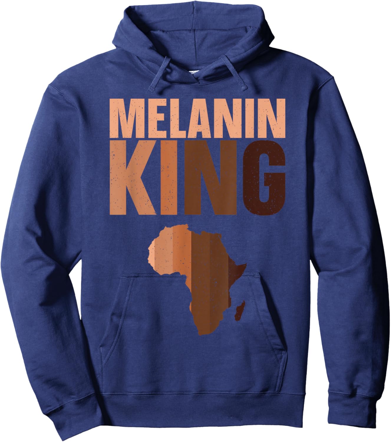 African King Design Boys African Print Melanin King Hoodie - Hoodie | Navy