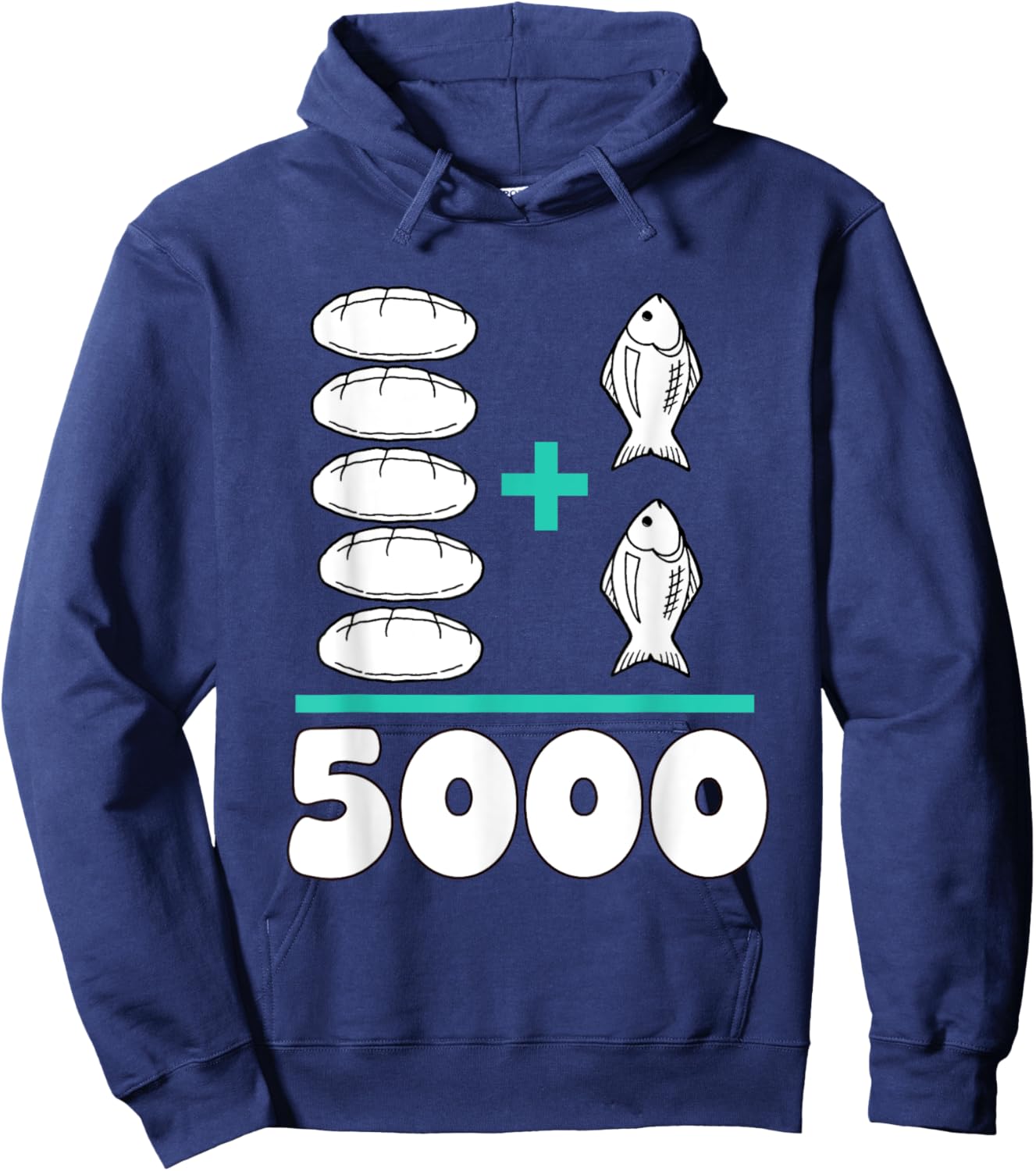 Jesus Fed The 5000 5 Loaves and 2 Fish Bible Verse Christian Hoodie - Hoodie | Navy