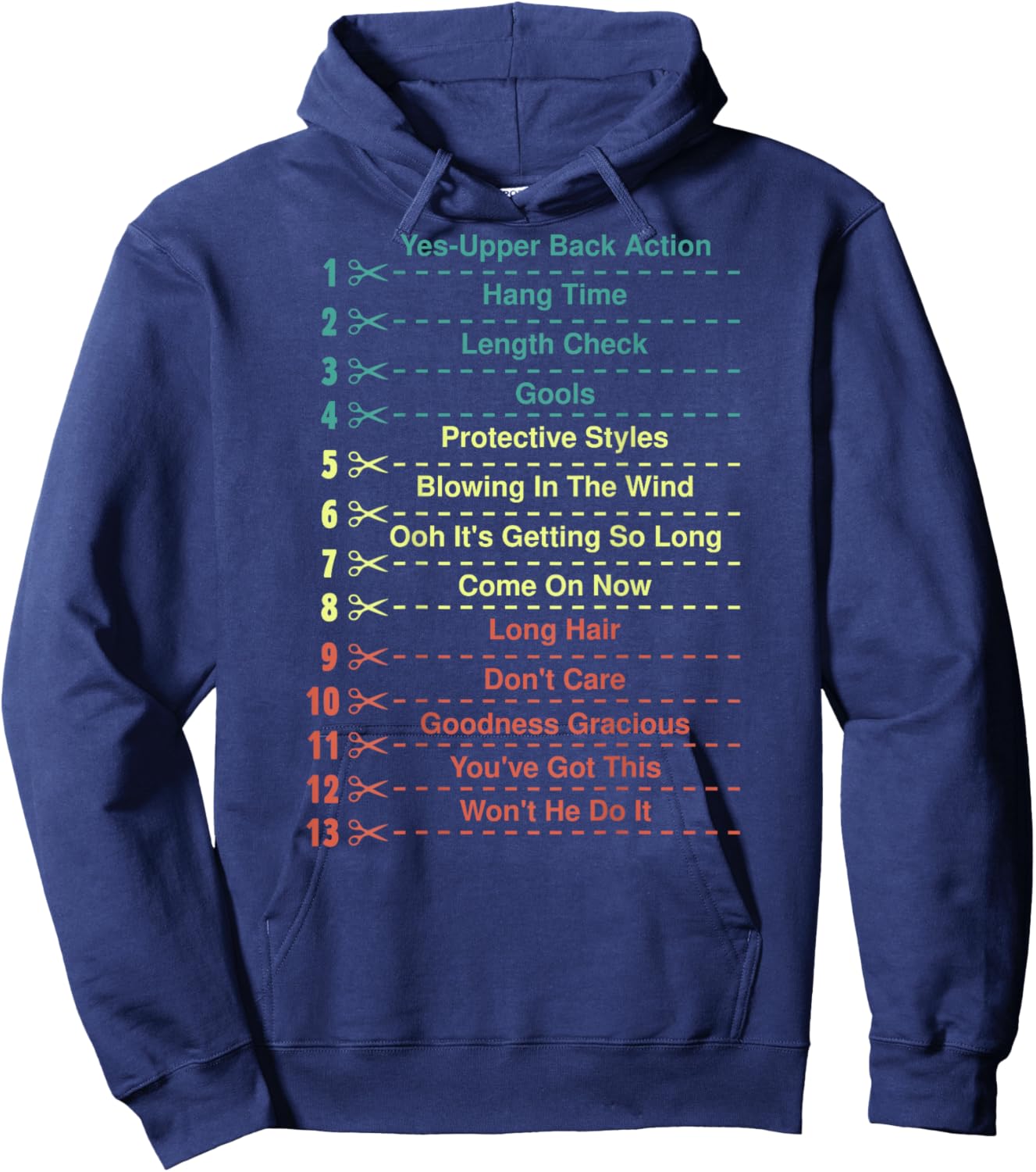 Track Your Long Natural Hair Length Check Backprint Hoodie - Hoodie | Navy