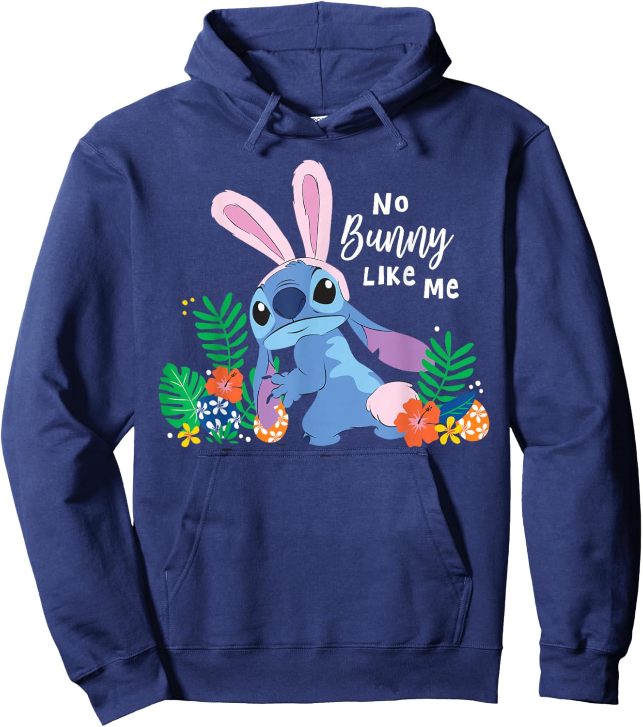Disney Stitch No Bunny Like Me Tropical Spring Easter Eggs Hoodie - Hoodie | Navy