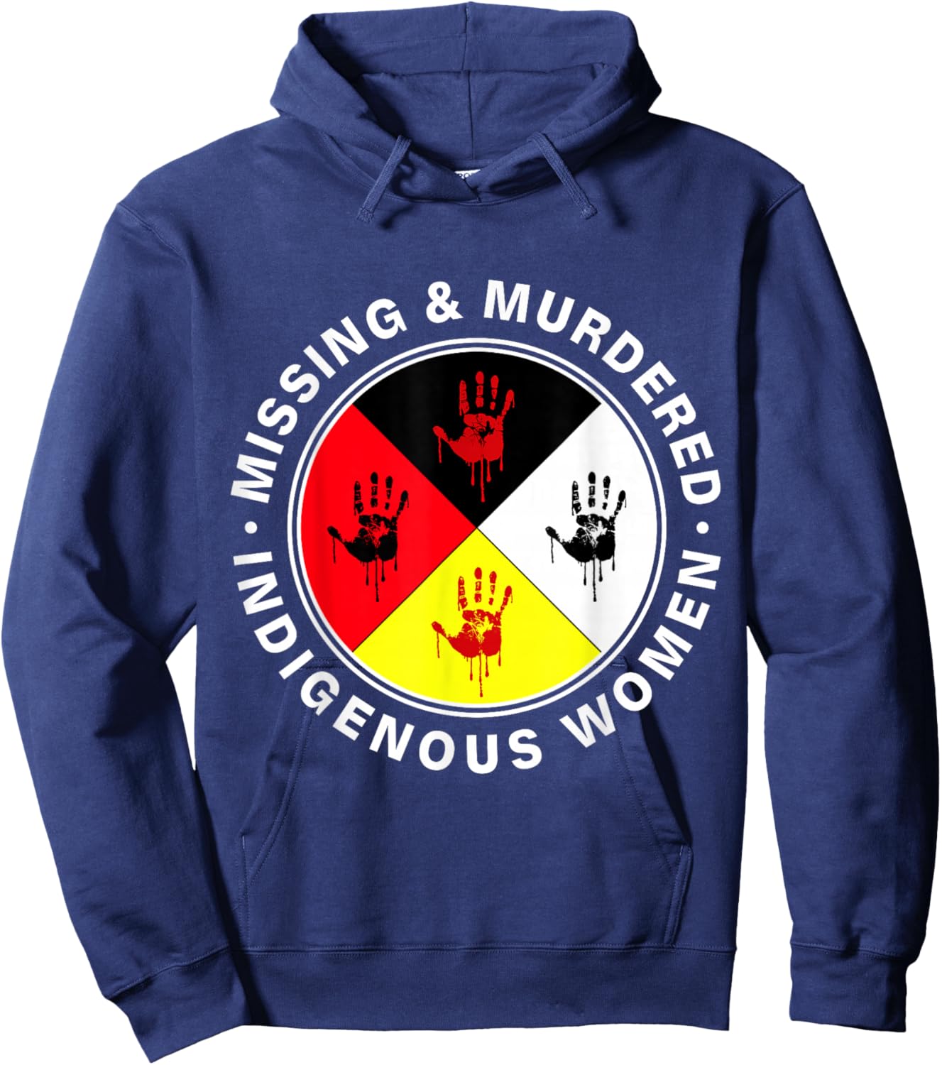 MMIW Missing & Murdered Indigenous Women Red Hand Hoodie - Hoodie | Navy