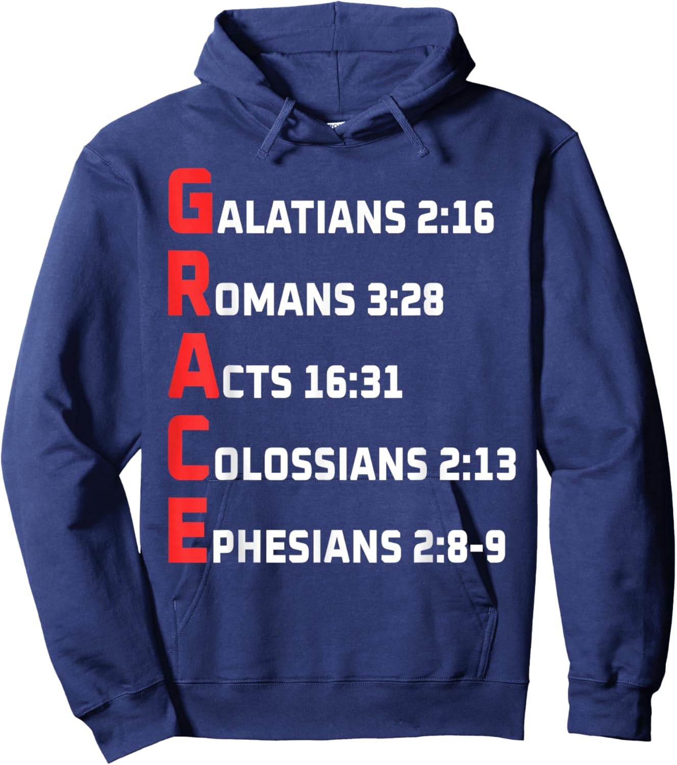 Grace Galatians Romans Acts Colossians Ephesians Hoodie - Hoodie | Navy