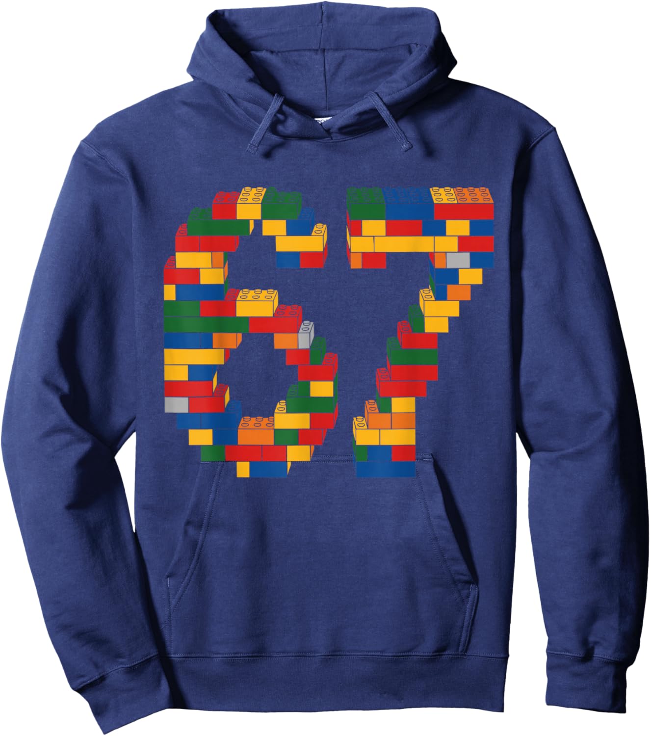 67 Meme 6 7 Meme Six Seven Students Building Toy Teens Kids Hoodie - Hoodie | Navy