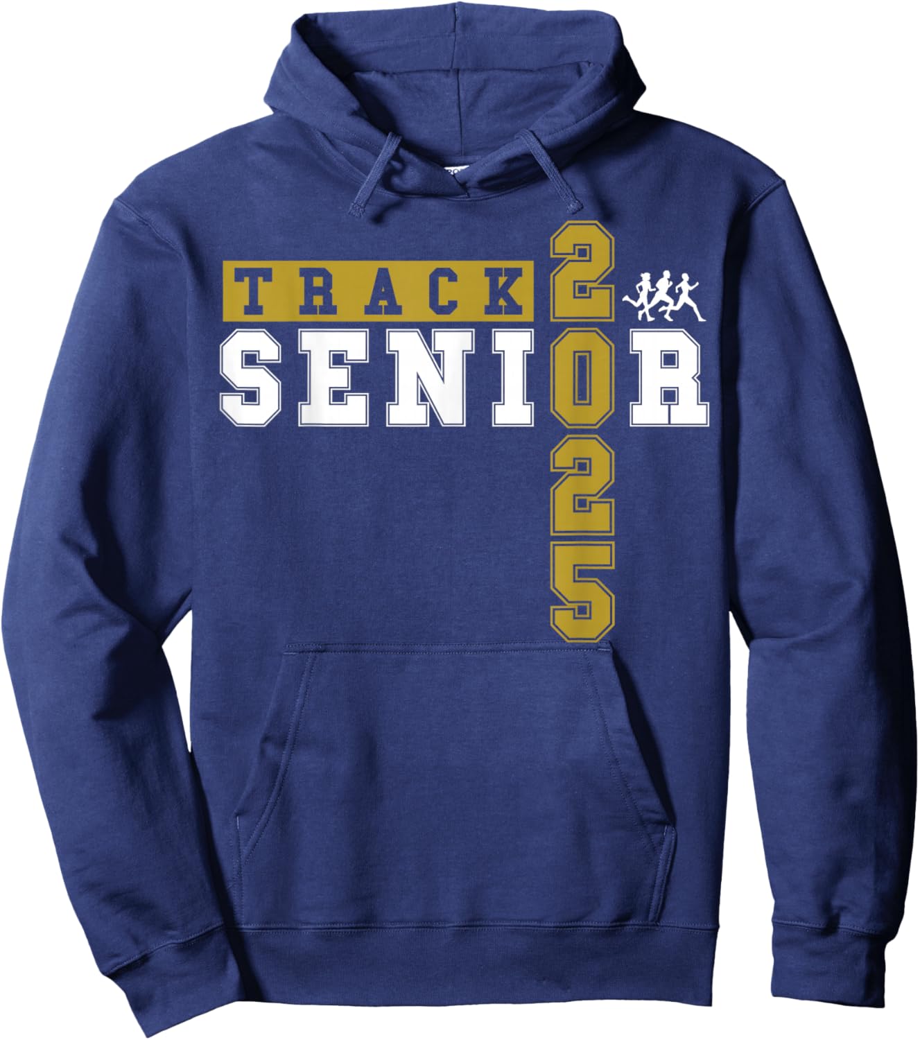 Track Senior Night Track Senior 2025 Graduation 14 Hoodie - Hoodie | Navy