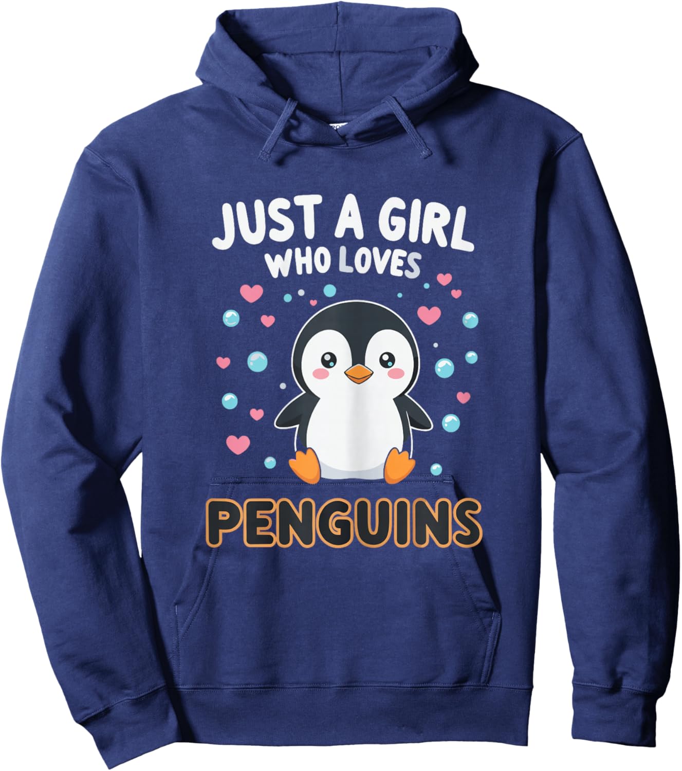 Cute Penguin Just A Girl Who Loves Penguins Shirts for Girls Hoodie - Hoodie | Navy