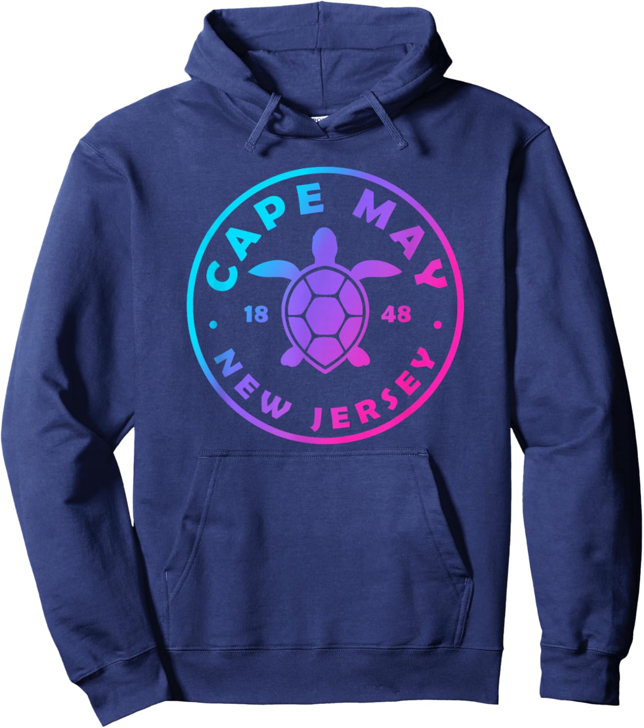 Cape May New Jersey Sea Turtle Tie Dye Vacation Hoodie - Hoodie | Navy