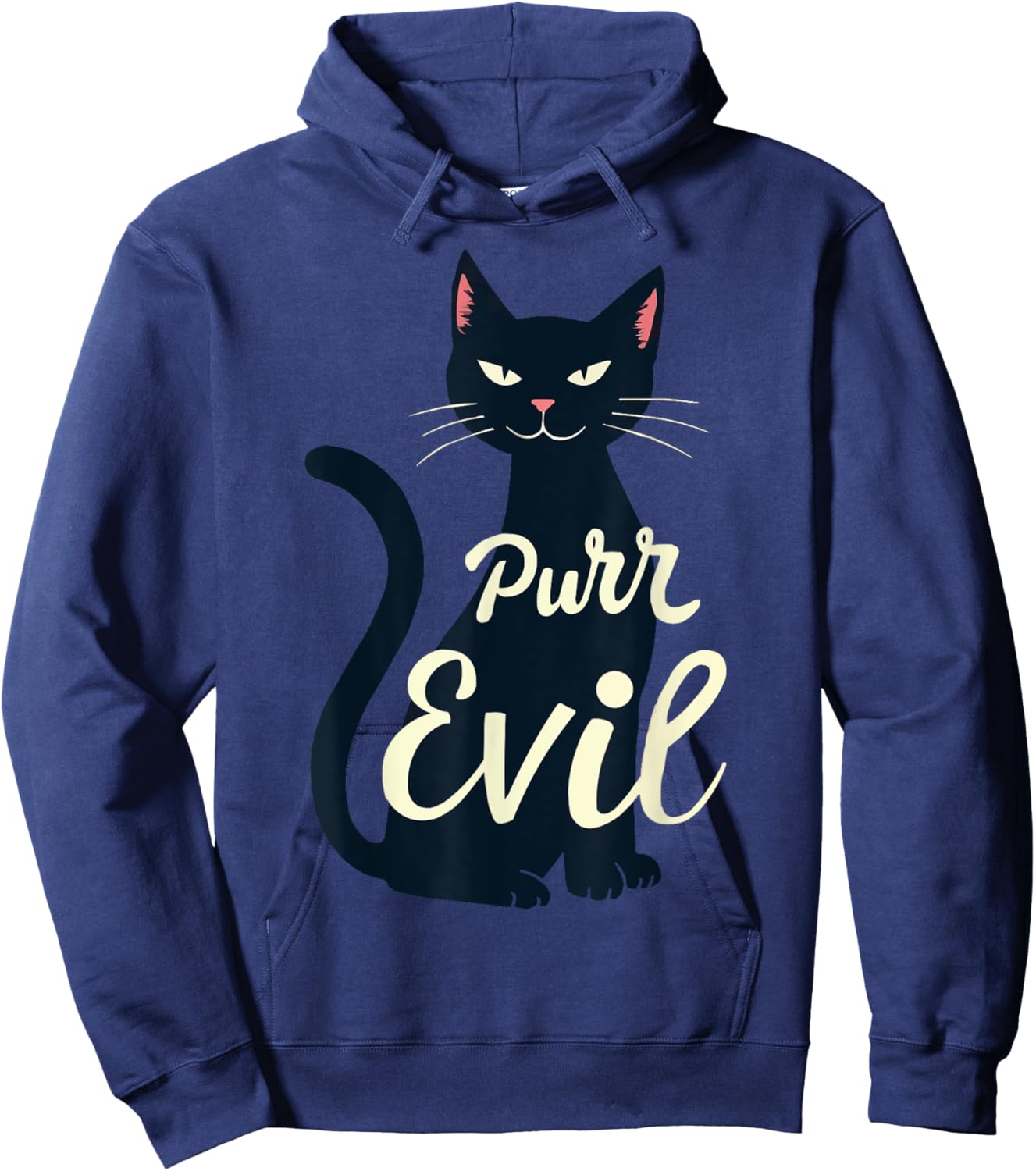 Sarcastic Black Cat Purr Evil Cat Lover Halloween Costume Men Women Hoodie - Hoodie | Navy