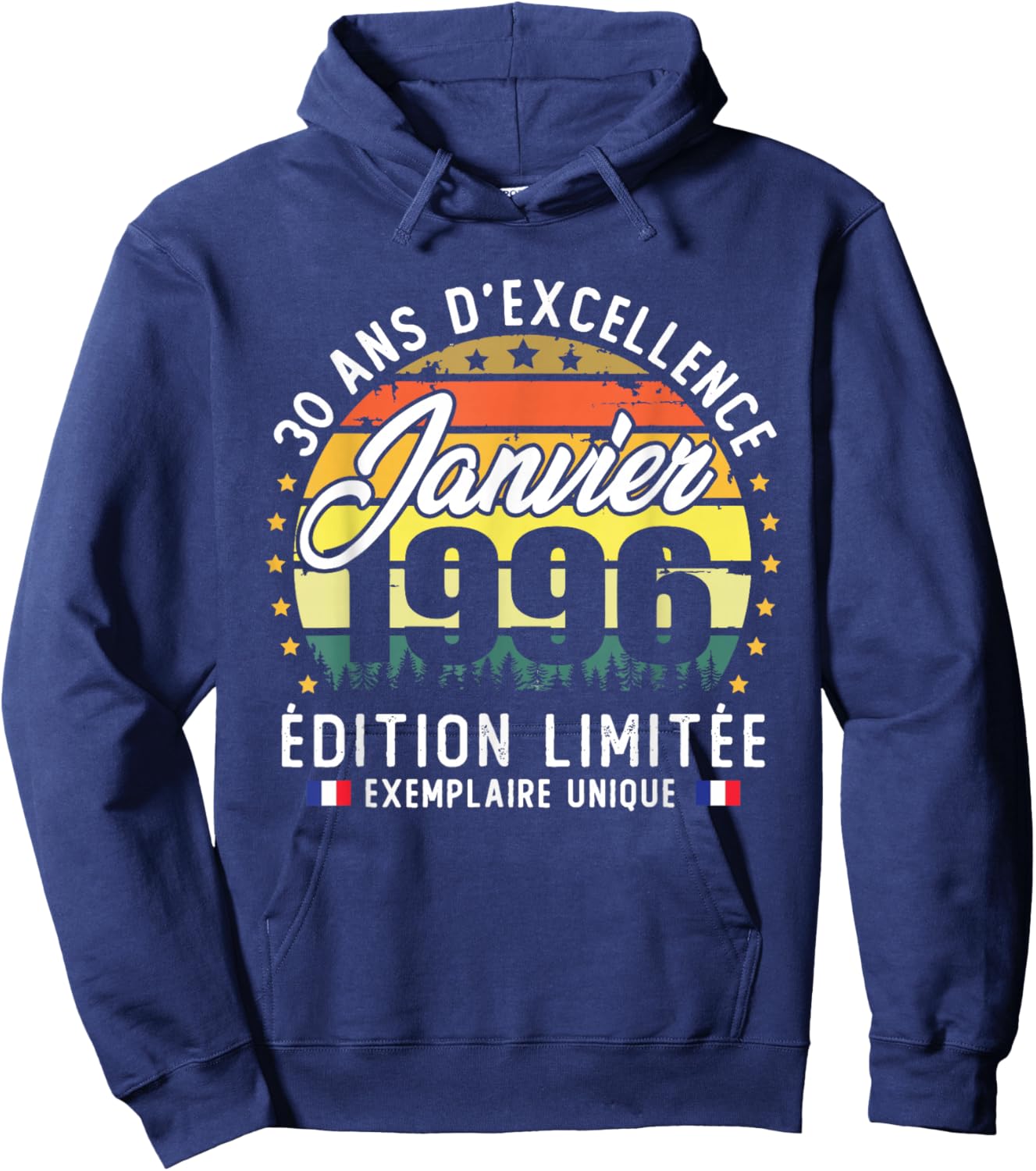 Vintage January 1996 30th Birthday Gift Hoodie - Hoodie | Navy