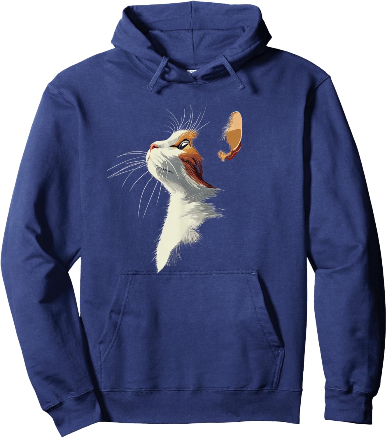 Beautiful Girls Illustration Art Calico Cat Lover Hoodie - Hoodie | Navy