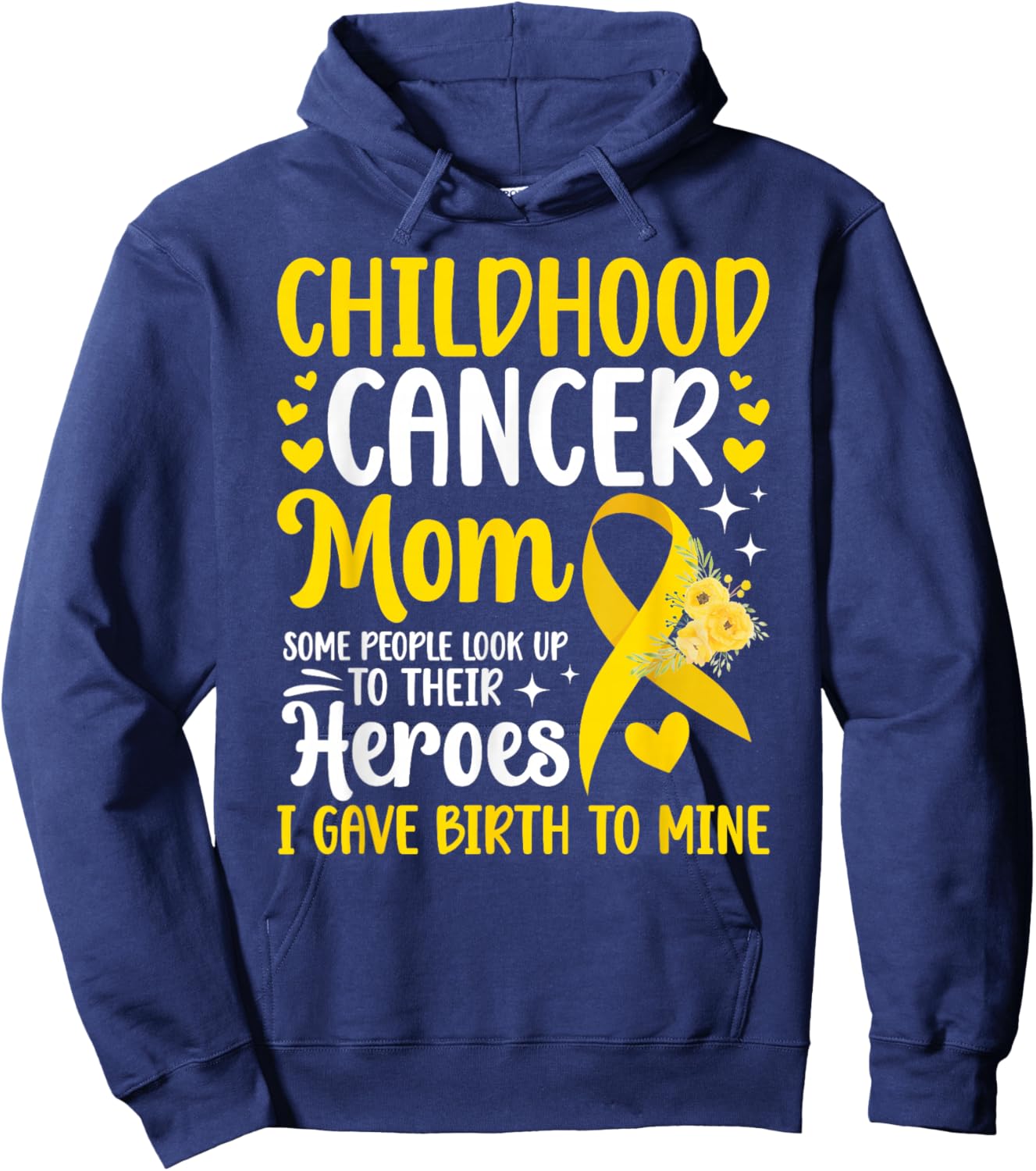 Childhood Cancer Mom of A Childhood Cancer Warrior Mother Hoodie - Hoodie | Navy