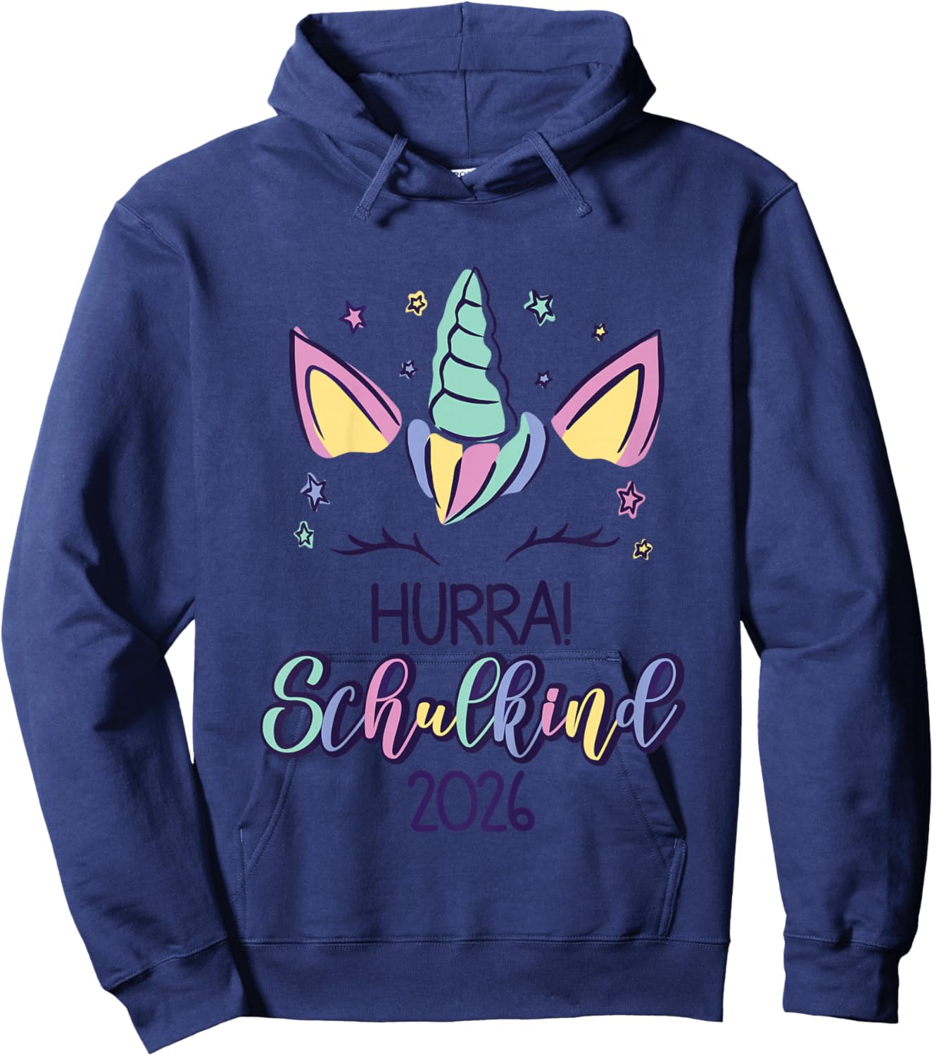 First Day of School Girls Unicorn School Child 2026 Hoodie - Hoodie | Navy