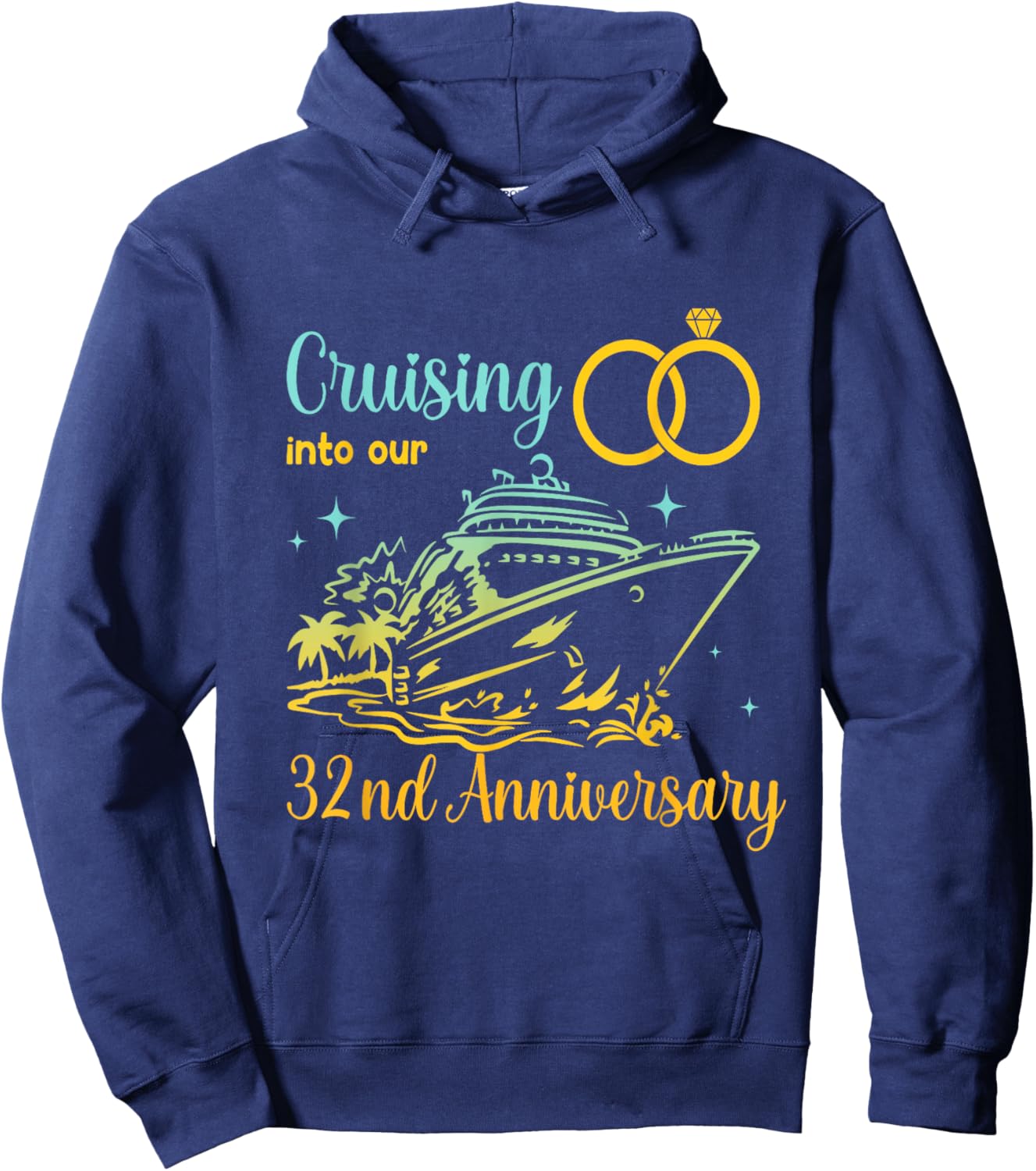 Cruising Into Our 32nd Anniversary Cruise Couples Matching Hoodie - Hoodie | Navy