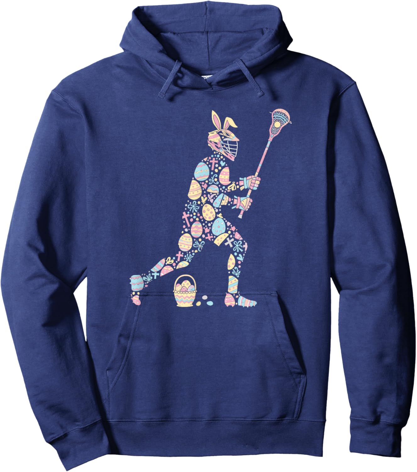 Lacrosse Bunny Easter Egg Easter Day Player Kids Hoodie - Hoodie | Navy