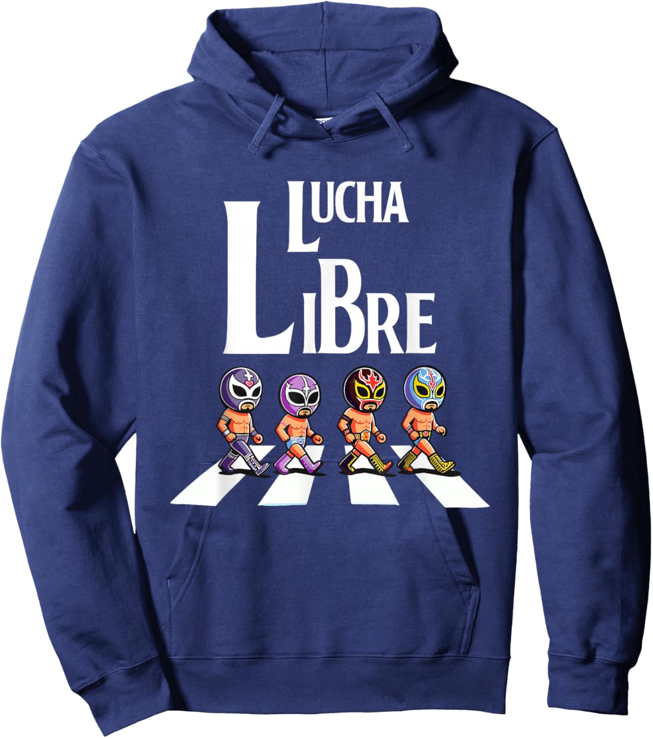 Hilarious Mexican Wrestling | Funny Wrestler Apparel Libre Hoodie - Hoodie | Navy
