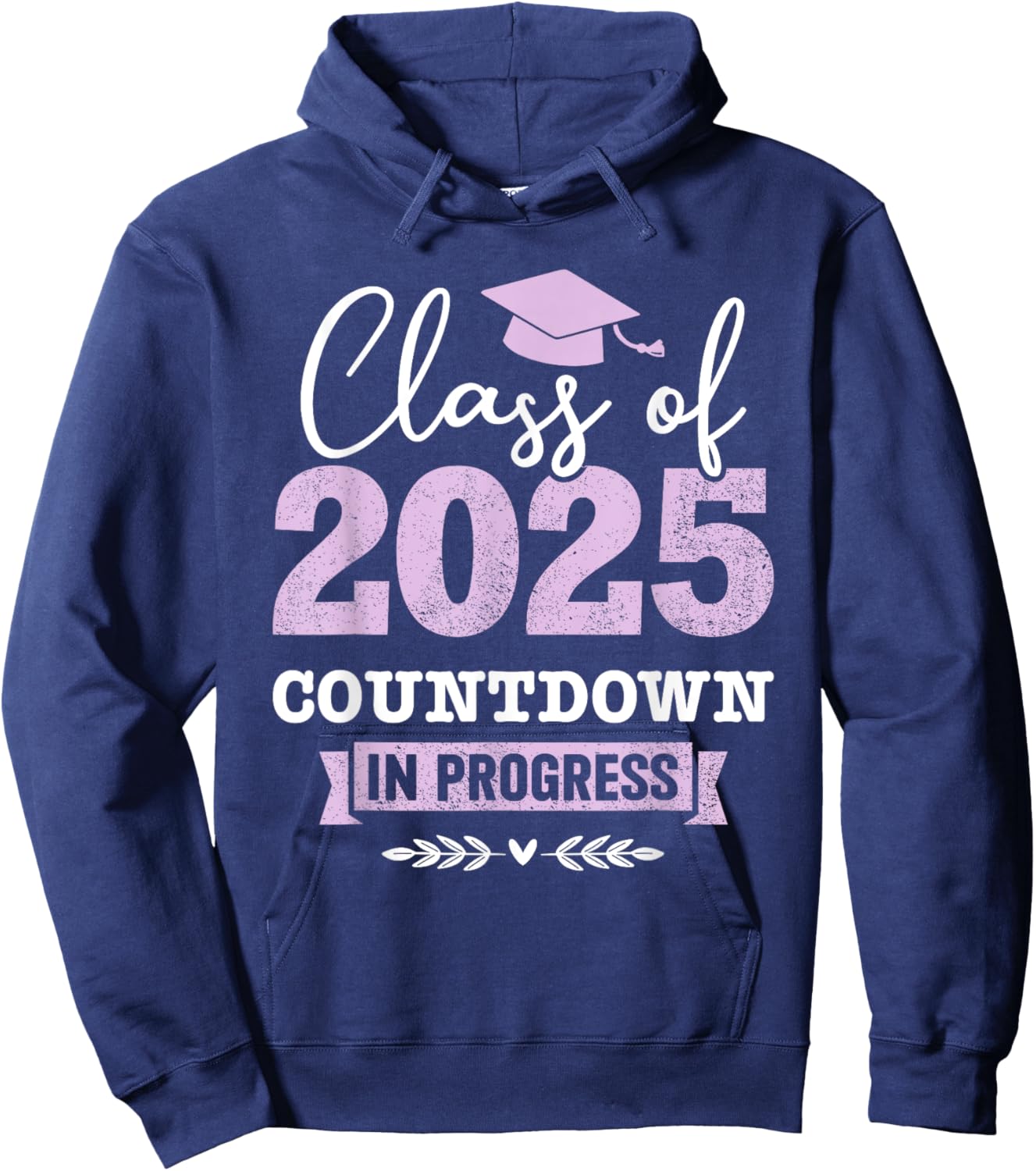 Class of 2025 countdown in progress senior graduation Hoodie - Hoodie | Navy