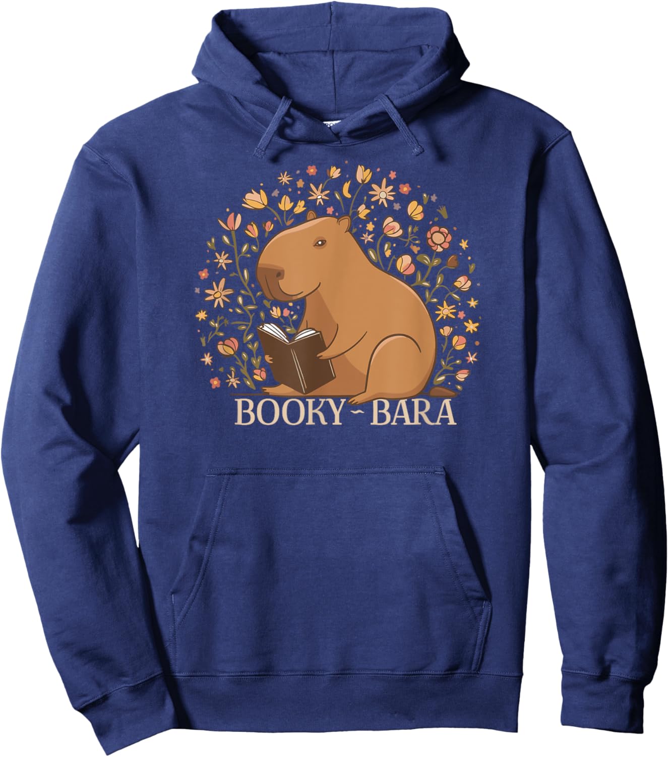 Capybara Funny Rodents Reading Books Wild Animal BookyBara Hoodie - Hoodie | Navy