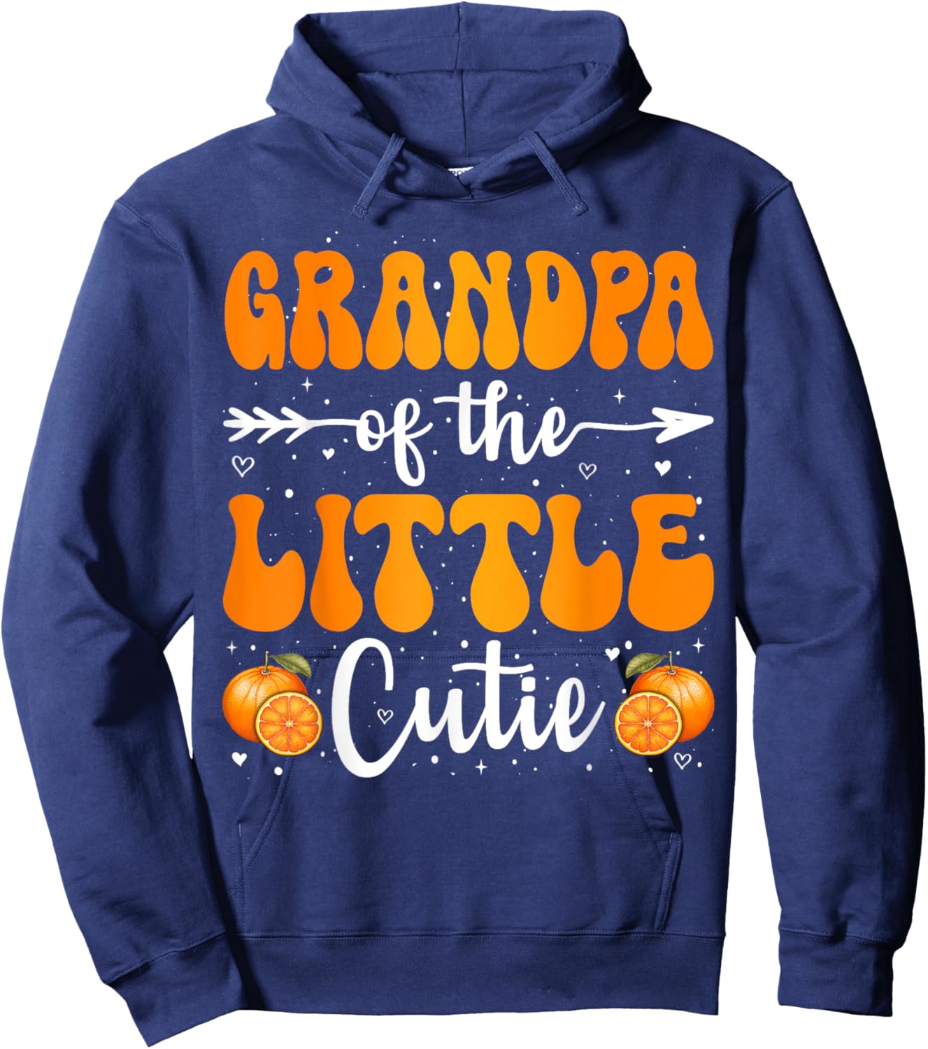 Grandpa Of The Little Cutie Orange Clementine Birthday Party Hoodie - Hoodie | Navy
