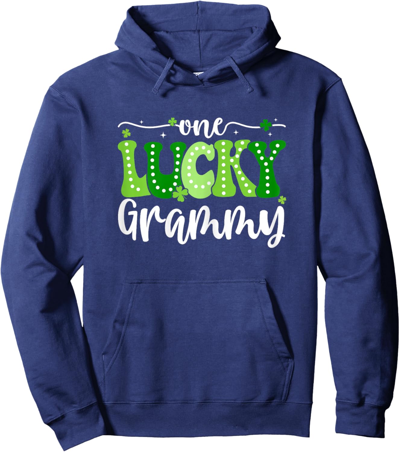 One Lucky Grammy Groovy Retro Grammy St Patrick's Day Hoodie - Hoodie | Navy