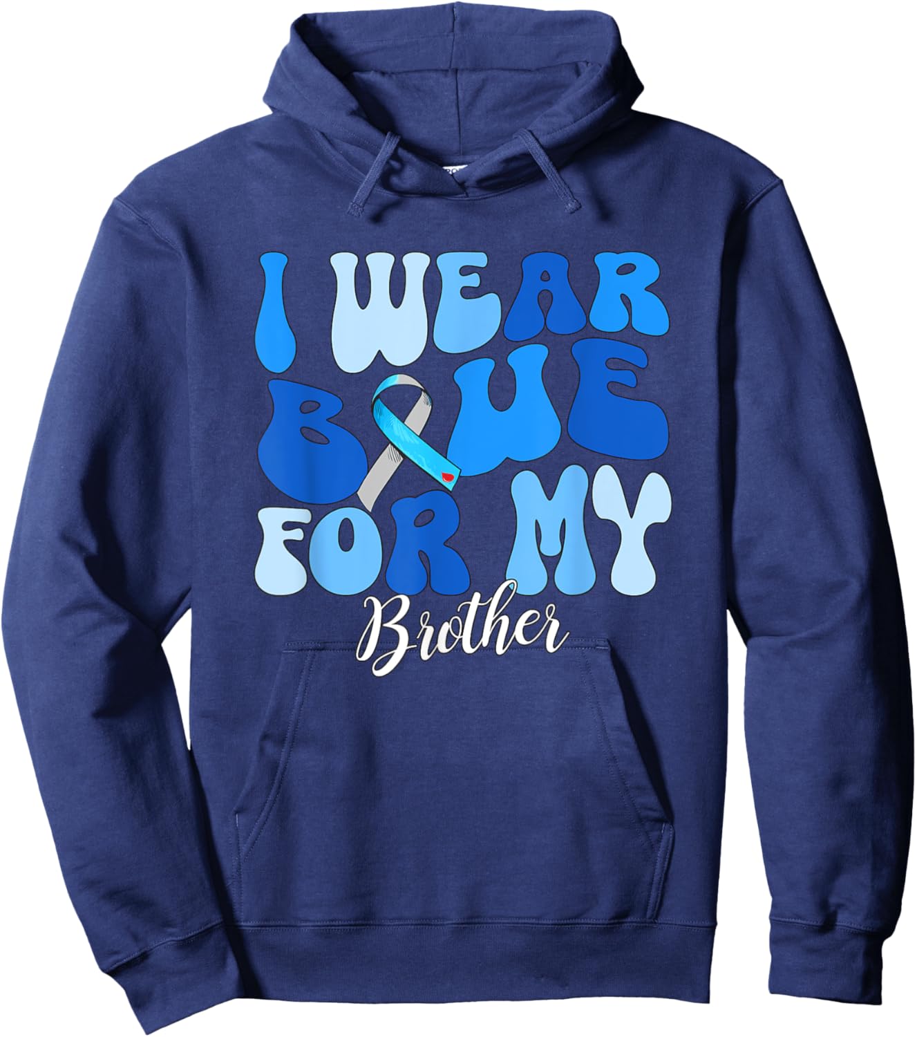 I Wear Blue For My Brother Type 1 Diabetes Awareness T1D Hoodie - Hoodie | Navy