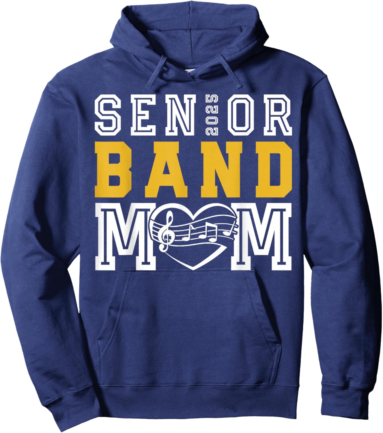Senior Band Mom Class of 2025 Marching Band Parent Hoodie - Hoodie | Navy