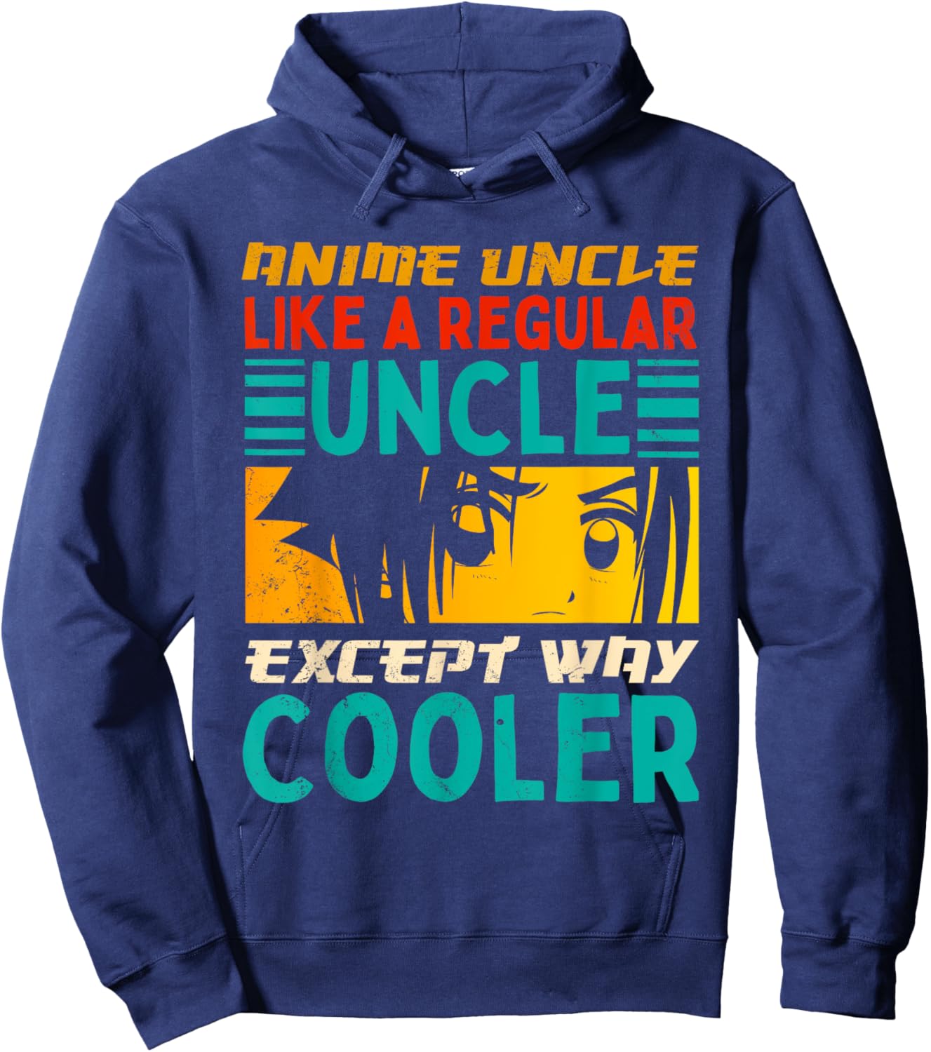 Funny Anime Uncle Like A Regular Uncle Manga Anime Lover Men Hoodie - Hoodie | Navy