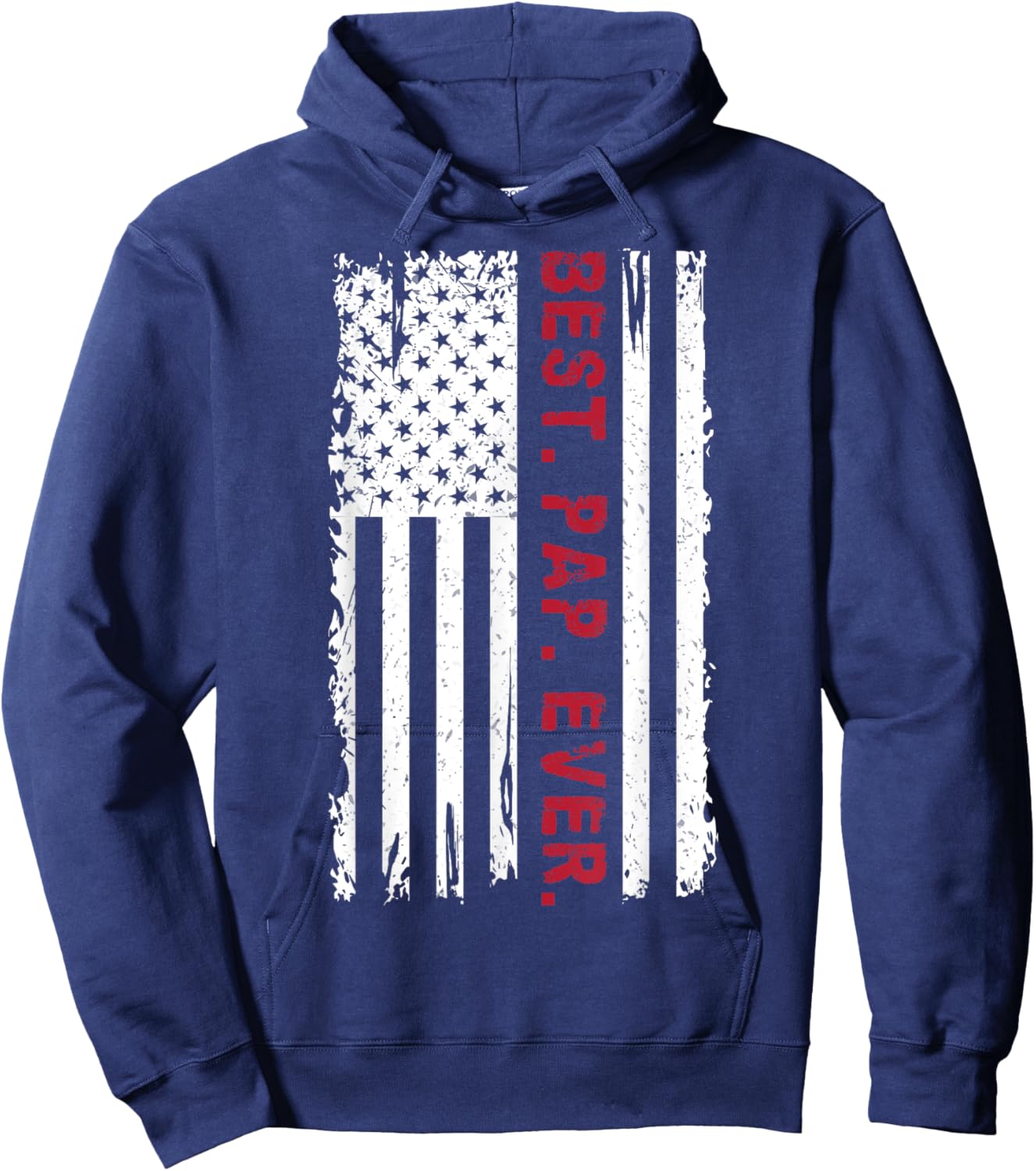 US Flag Best Pap Ever Father's Day Daddy Grandpa Vintage Hoodie - Hoodie | Navy