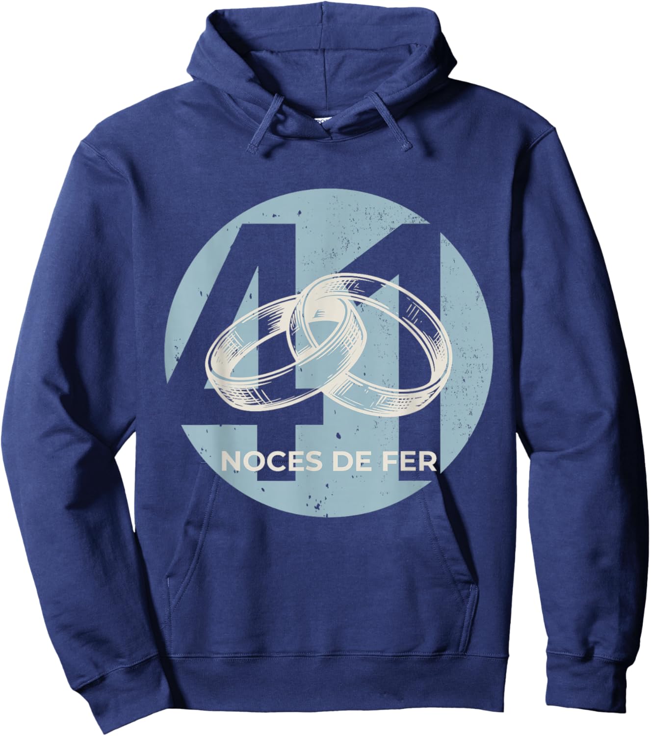 Gift Couple 41 Years of Wedding – Iron Wedding Anniversary Hoodie - Hoodie | Navy
