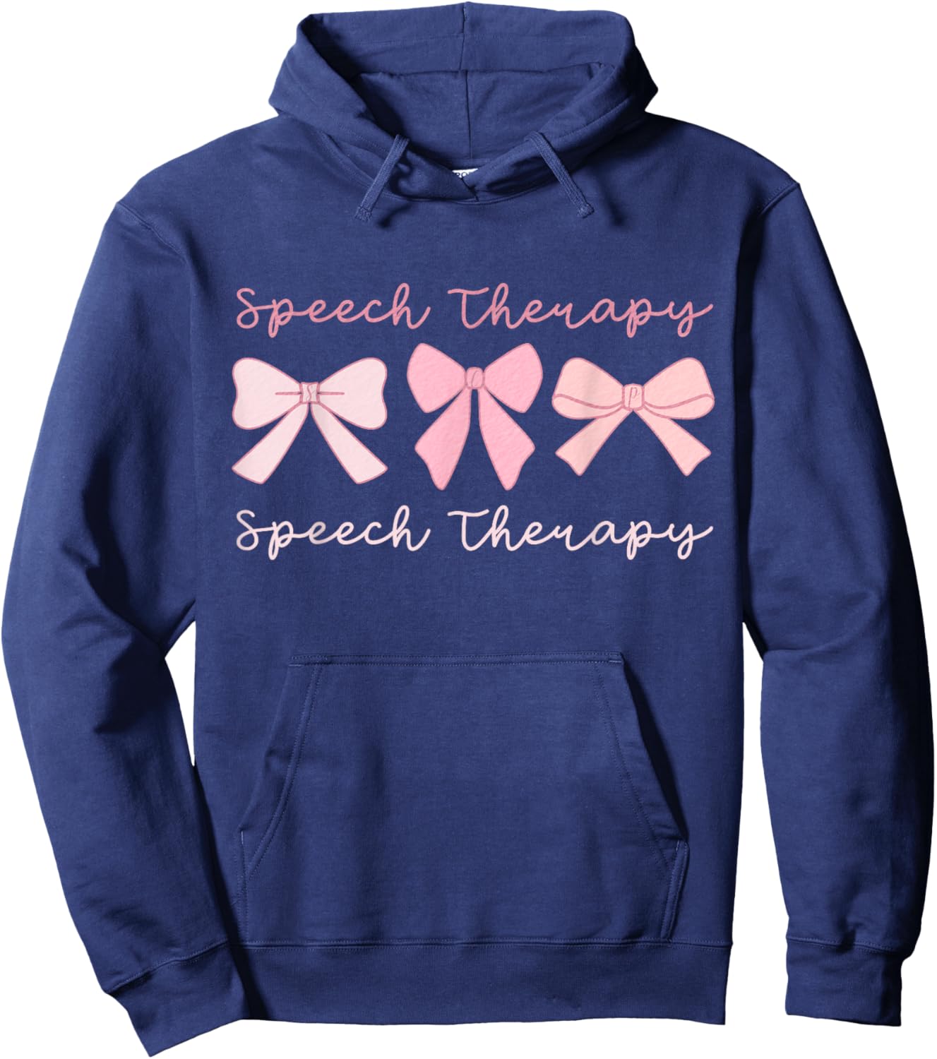 Speech Therapy Coquette Pink Bows SLP Speech Pathology Hoodie - Hoodie | Navy